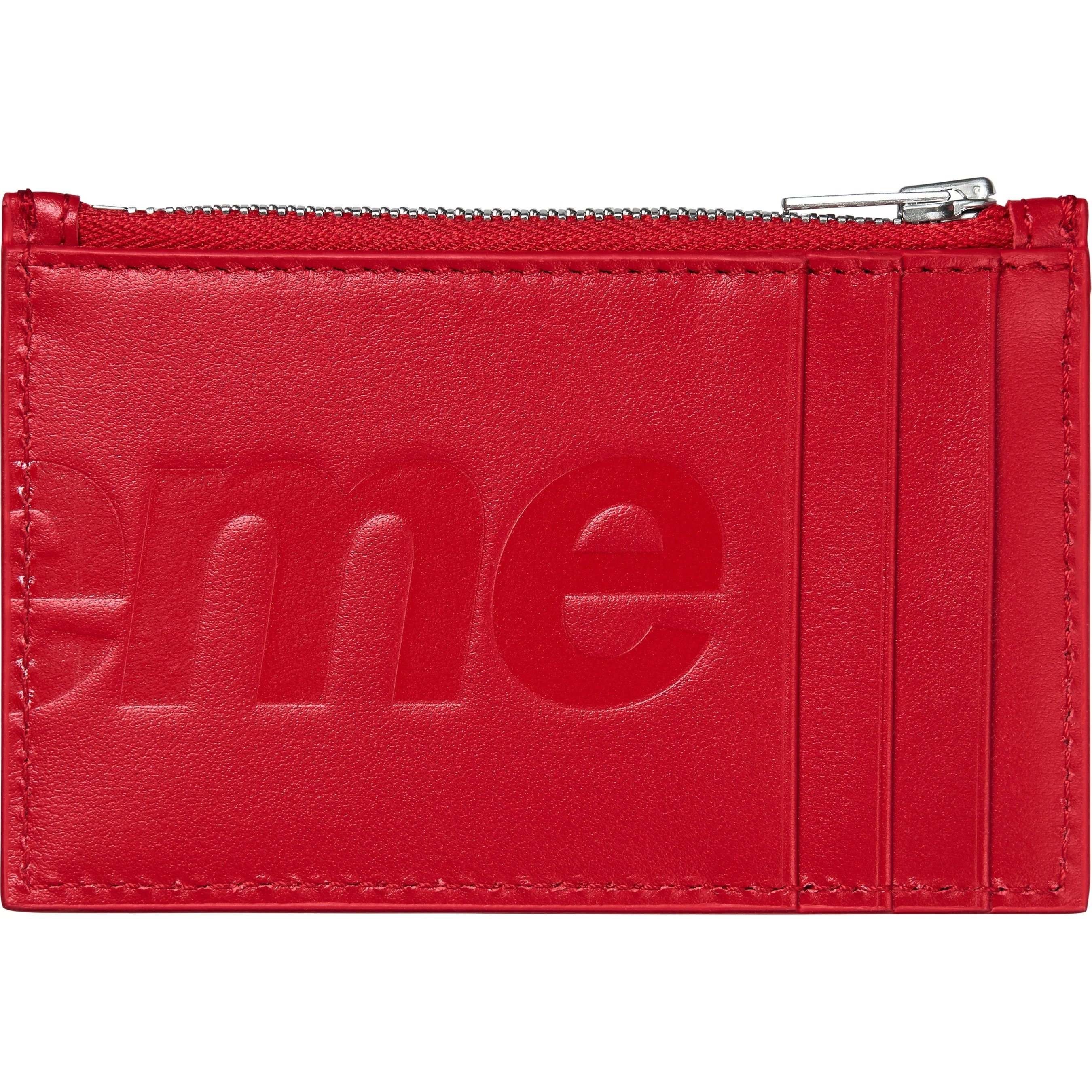 Supreme Leather Zip Card Holder (FW25) - Red - $128