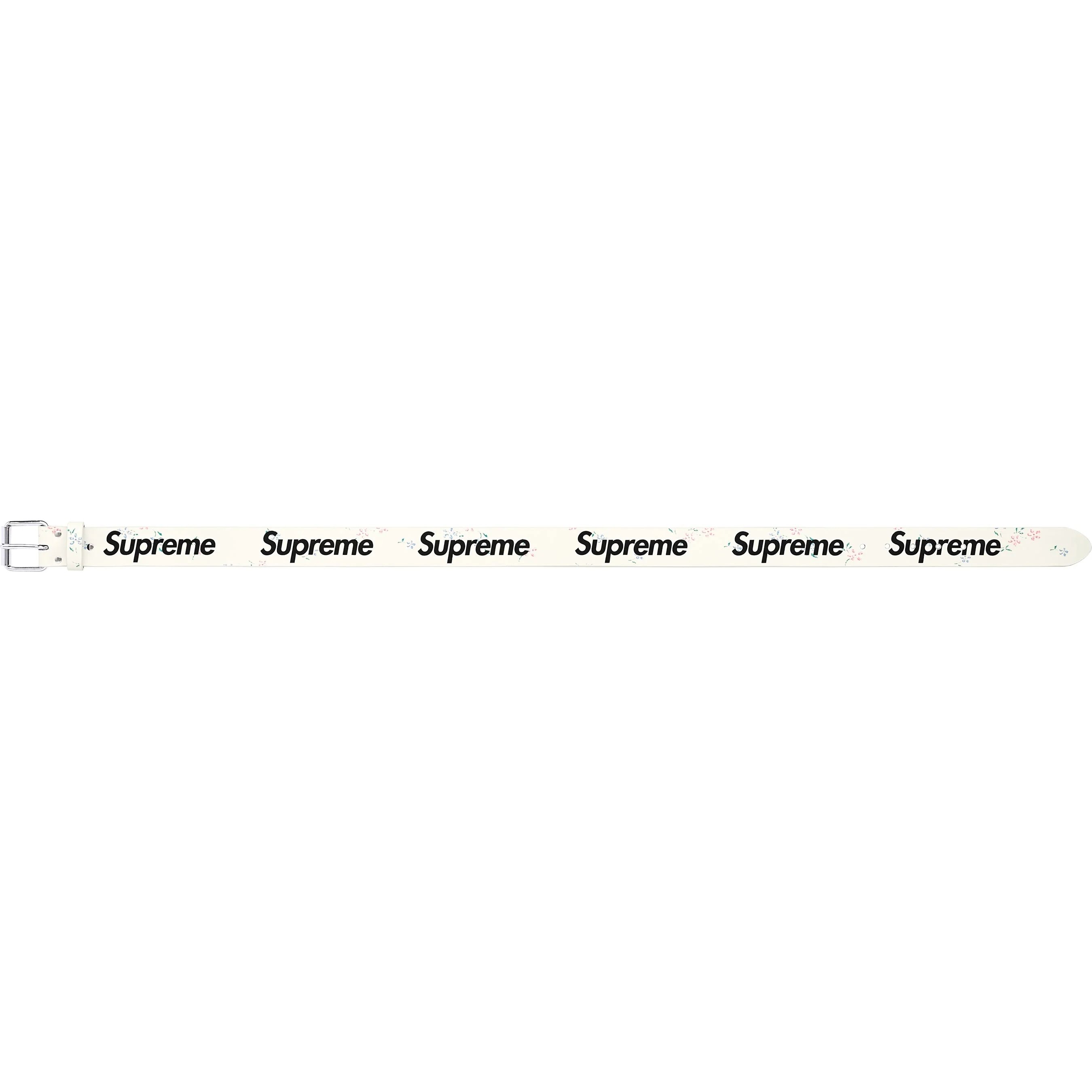 Supreme Repeat Leather Belt (FW25) - Floral - $148