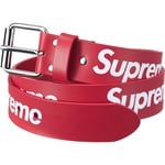 Supreme Repeat Leather Belt (FW25) - Red
