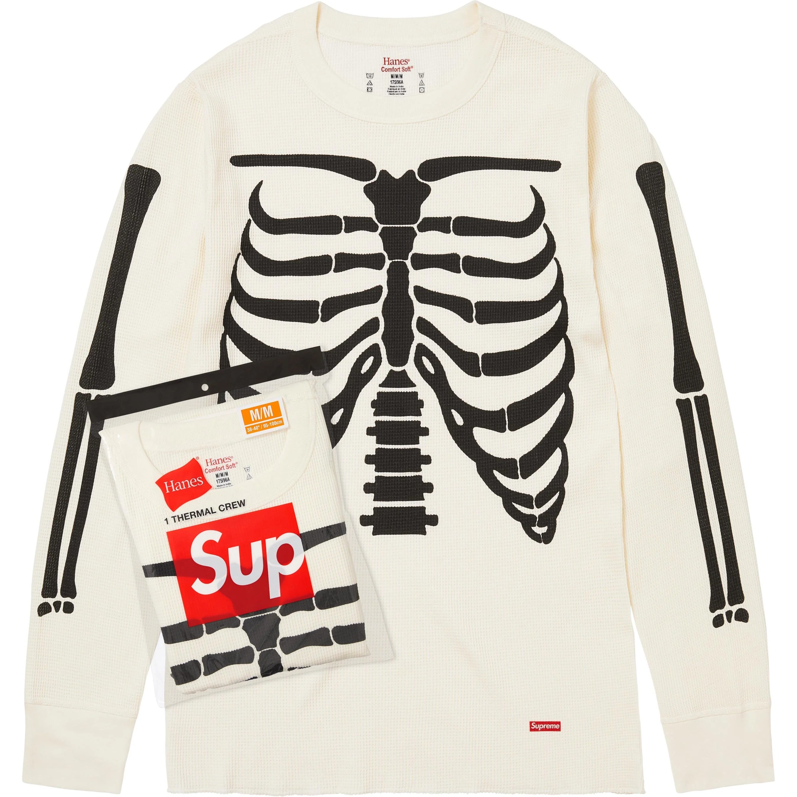 Supreme Supreme Hanes Bones Thermal Crew (1 Pack) (FW25) - Natural - $32