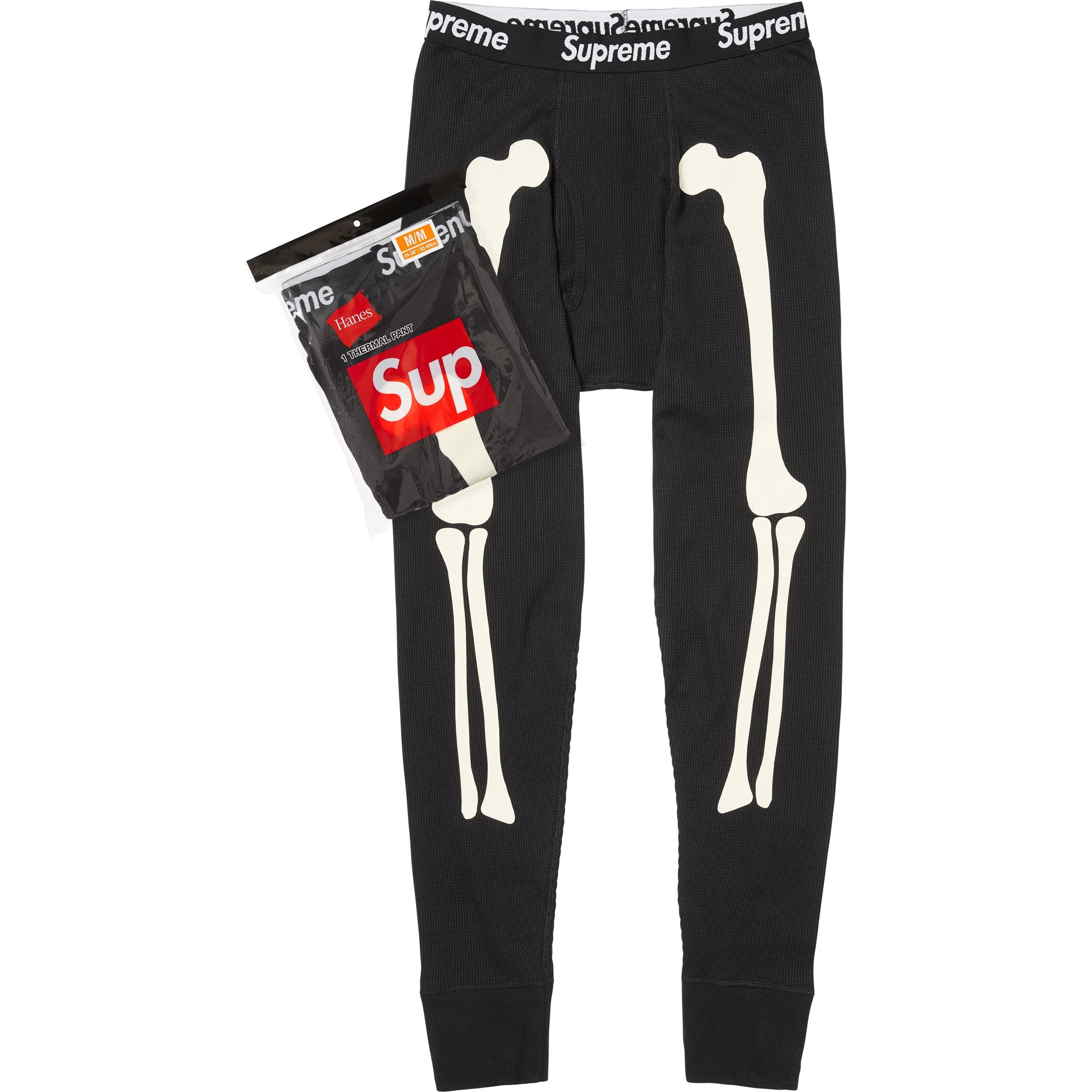 Supreme Supreme Hanes Bones Thermal Pant (1 Pack) (FW25) - Black - $32