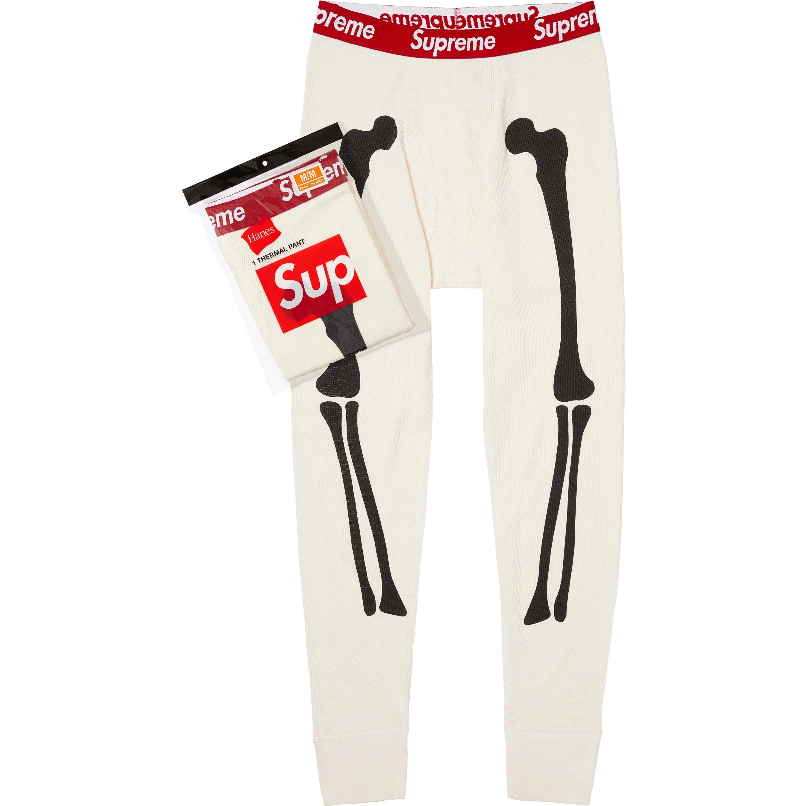 Supreme Supreme Hanes Bones Thermal Pant (1 Pack) (FW25) - Natural - $32
