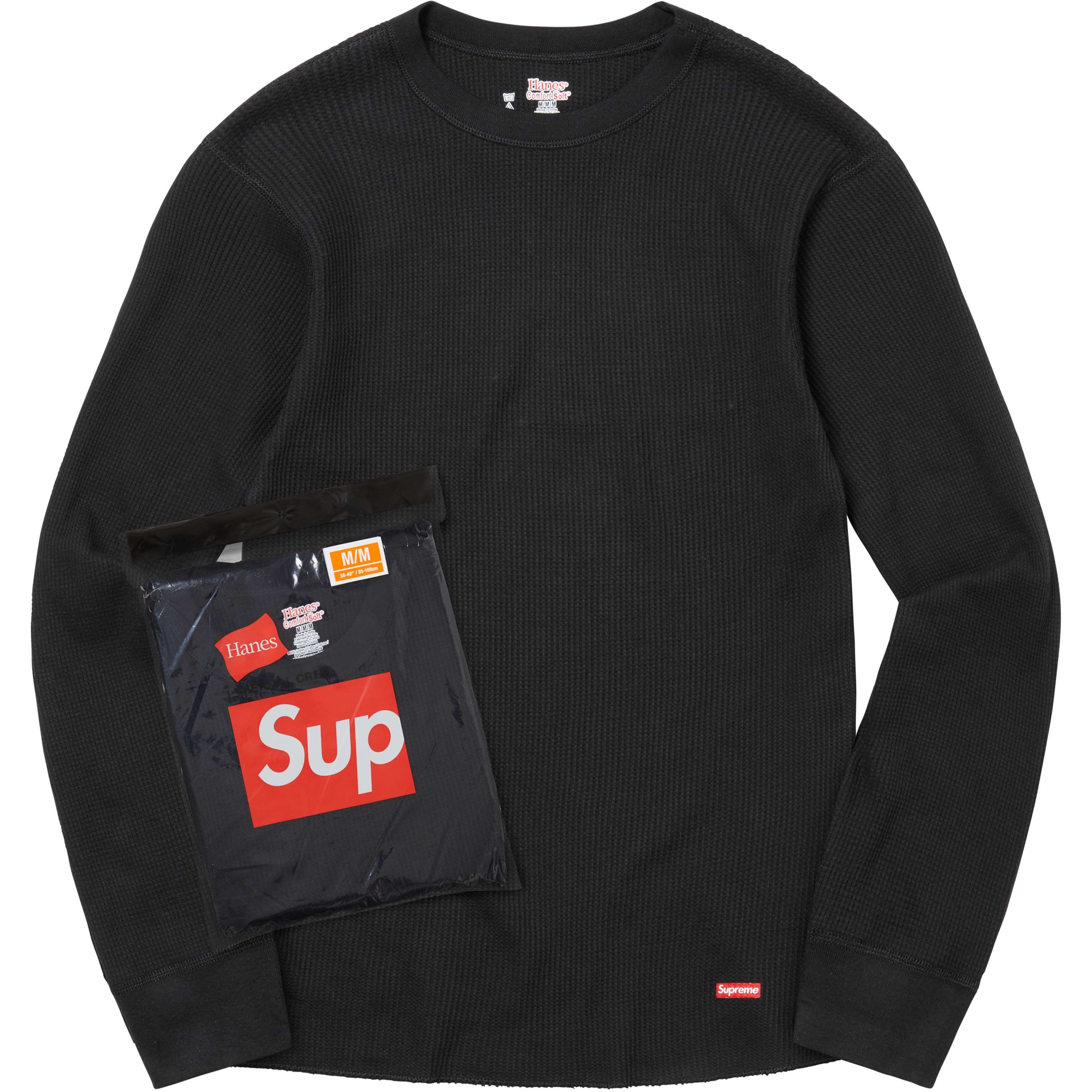 Supreme Supreme Hanes Thermal Crew (1 Pack) (FW25) - Black - $30