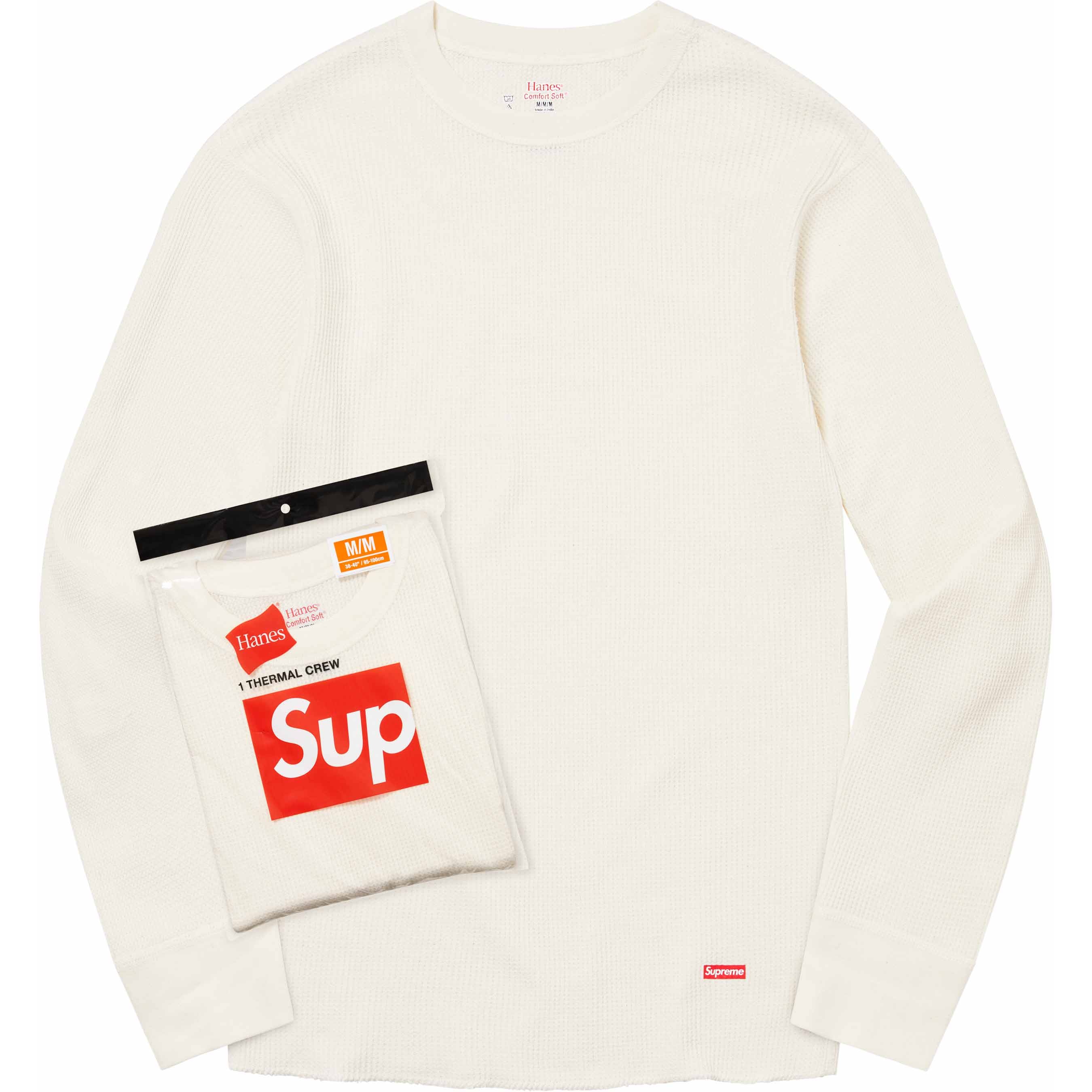 Supreme Supreme Hanes Thermal Crew (1 Pack) (FW25) - Natural - $30
