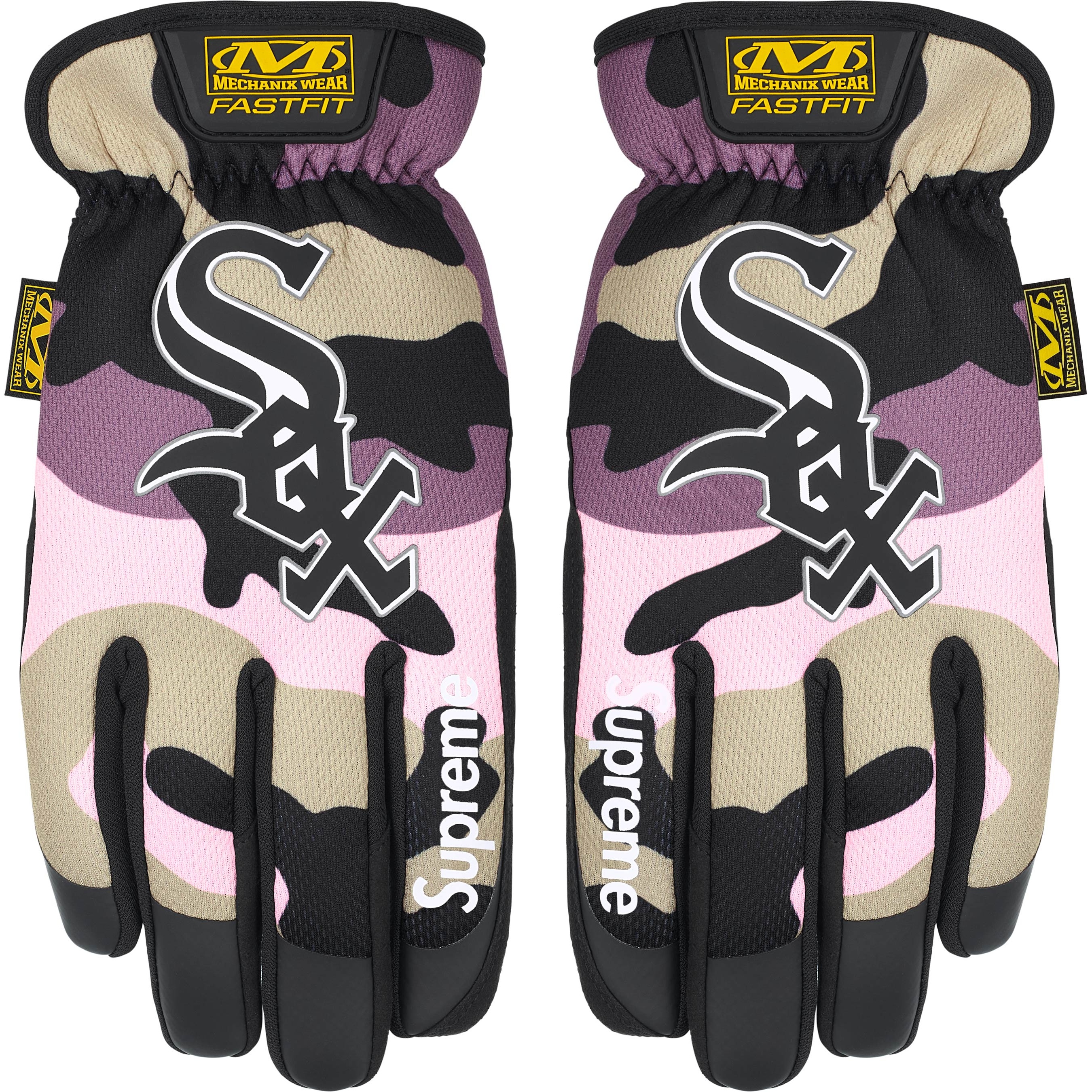 Supreme Supreme Mechanix FastFit MLB Teams Gloves (FW25) - Pink Camo - $88