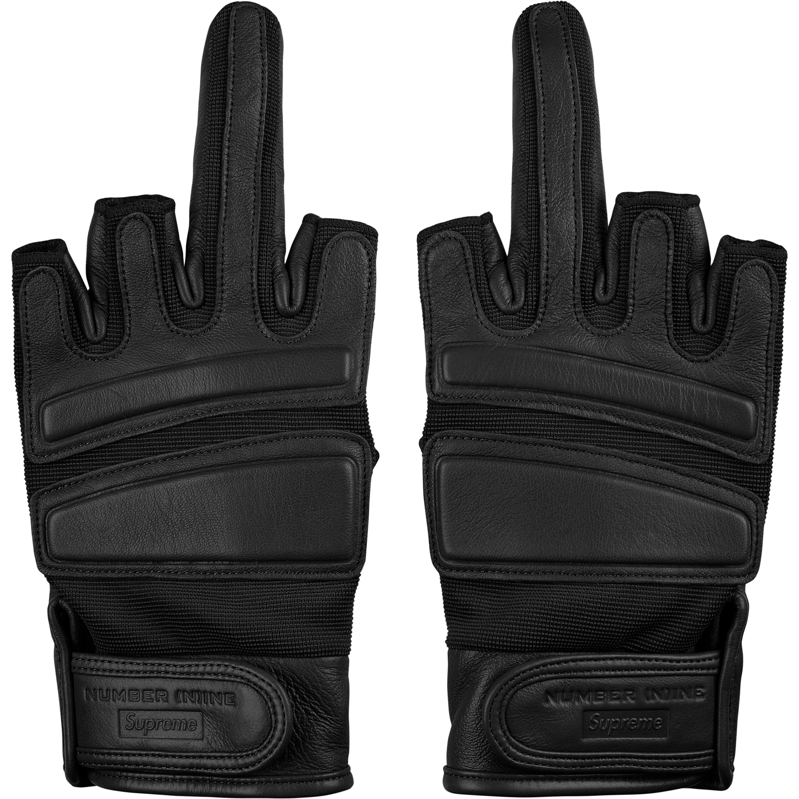 Supreme Supreme Number (N)ine Leather Gloves (FW25) - Black - $120