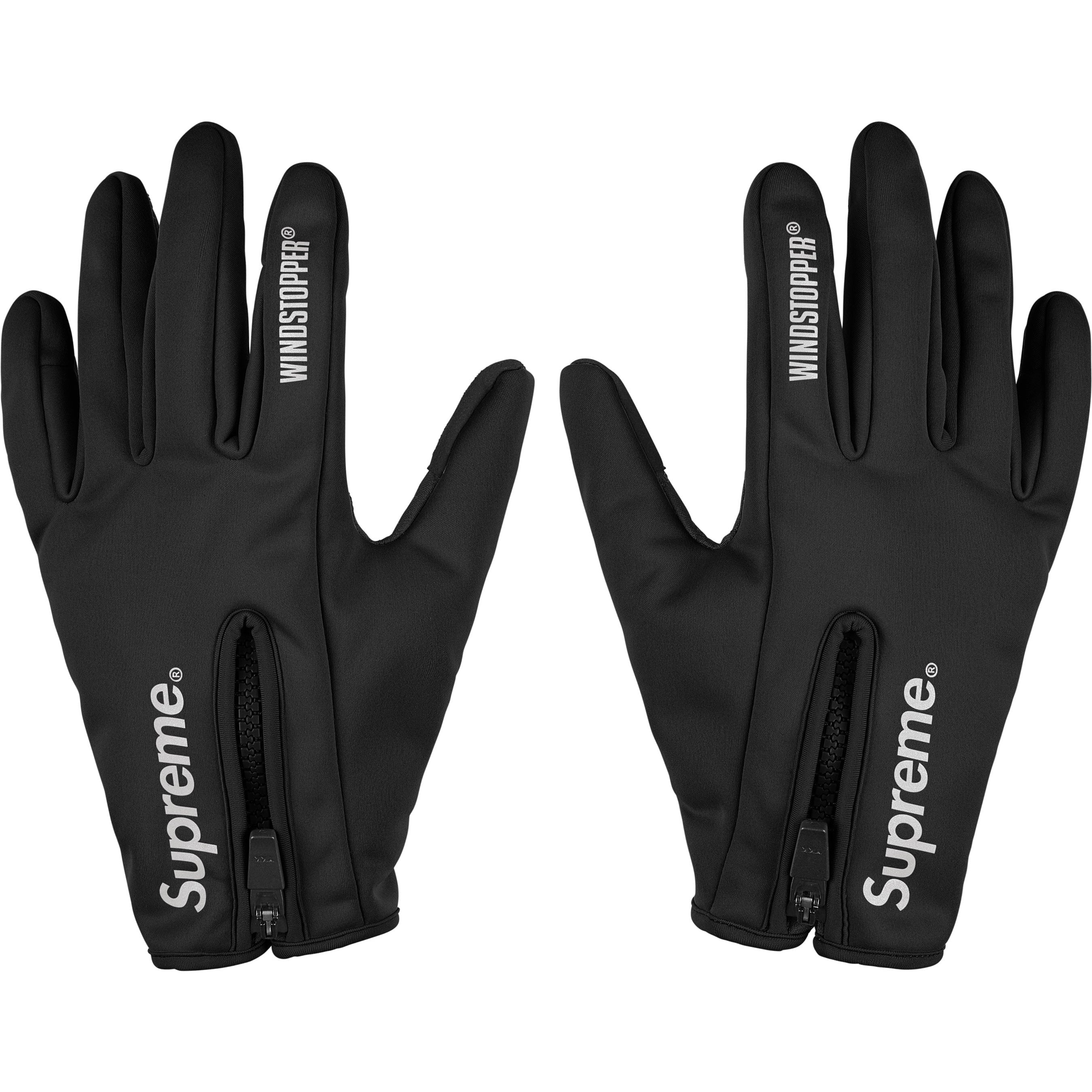 Supreme WINDSTOPPER Zip Gloves (FW25) - Black - $68