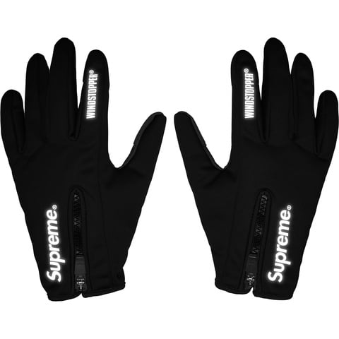 定価以下 2025FW WINDSTOPPER Zip Gloves 黒 XL WINDSTOPPER® Zip Gloves - fall/winter 2025 - Supreme