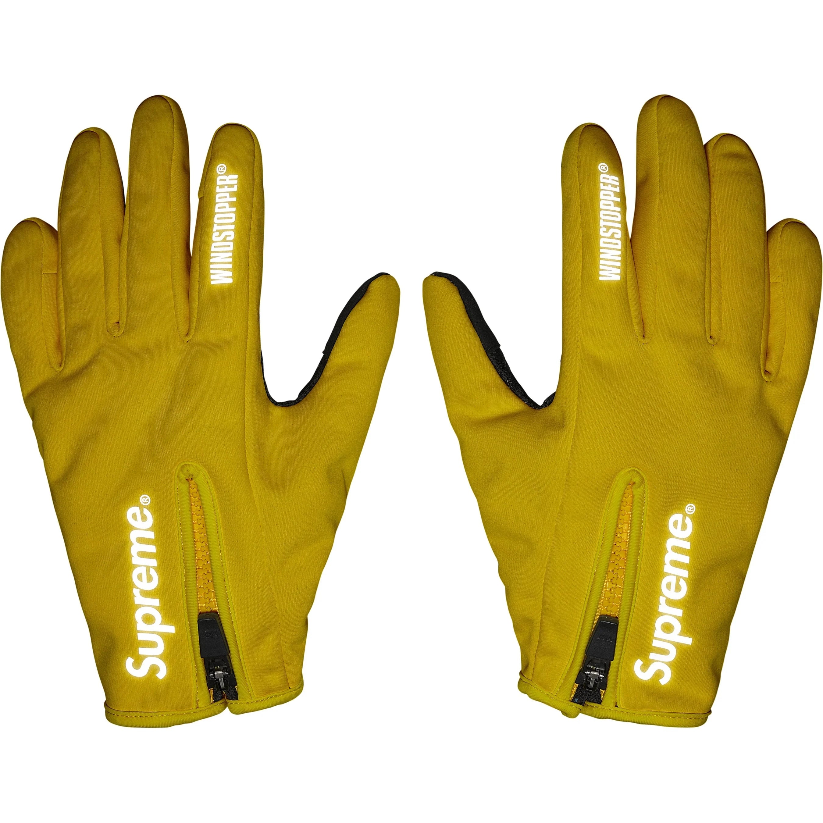 Supreme WINDSTOPPER Zip Gloves (FW25) - Yellow - $68