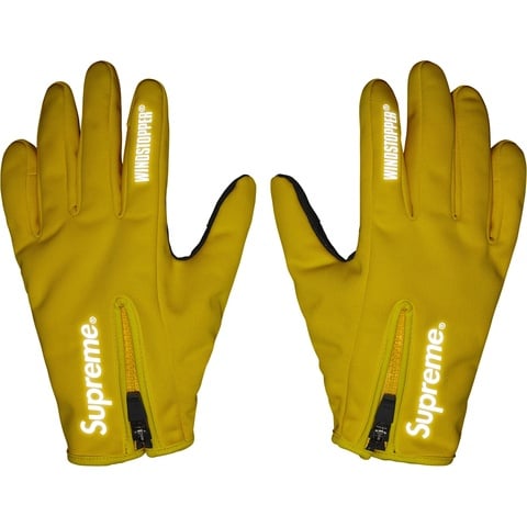 supreme 25AW WINDSTOPPER Zip Gloves 黄色 L WINDSTOPPER® Zip Gloves - fall/winter 2025 - Supreme
