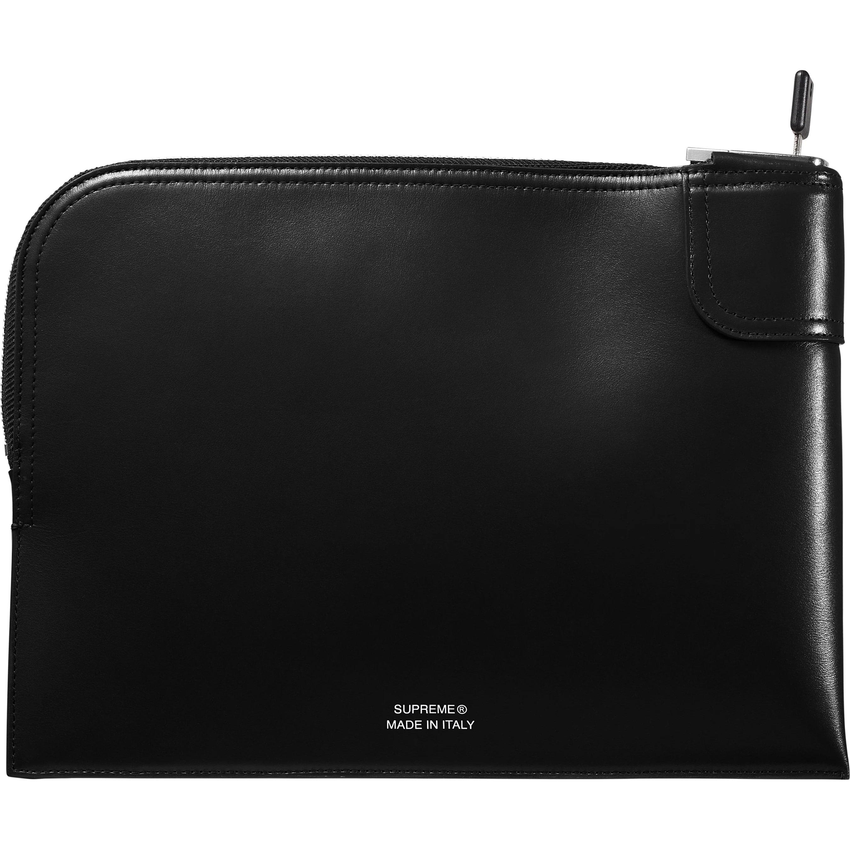 Supreme Leather Money Bag (FW25) - Black - $368