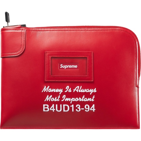 Supreme Leather Money Bag - Red