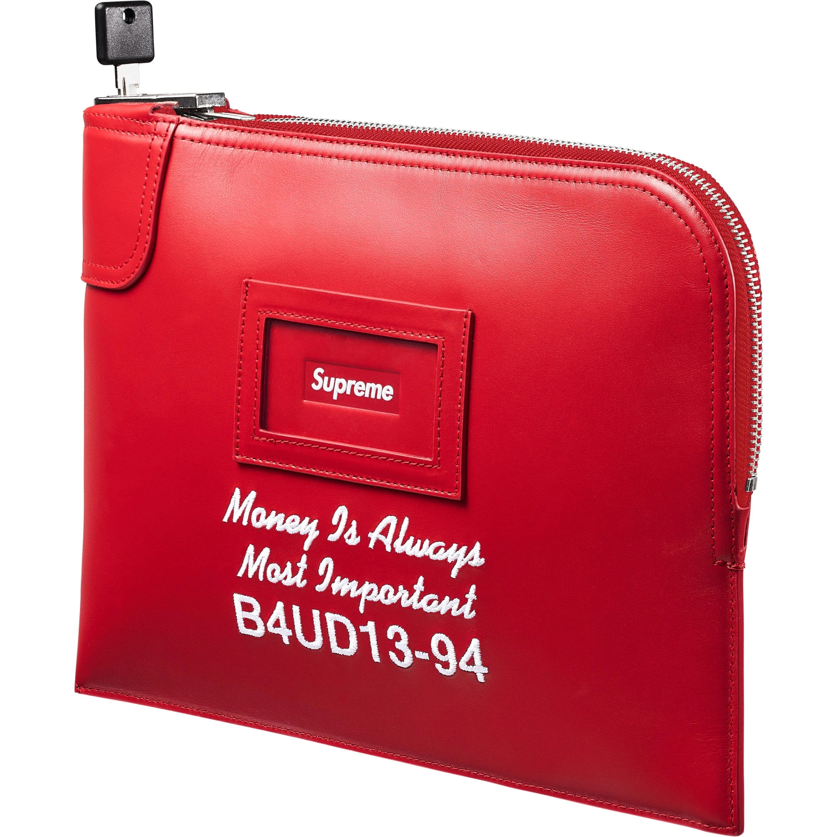 Supreme Leather Money Bag (FW25) - Red - $368