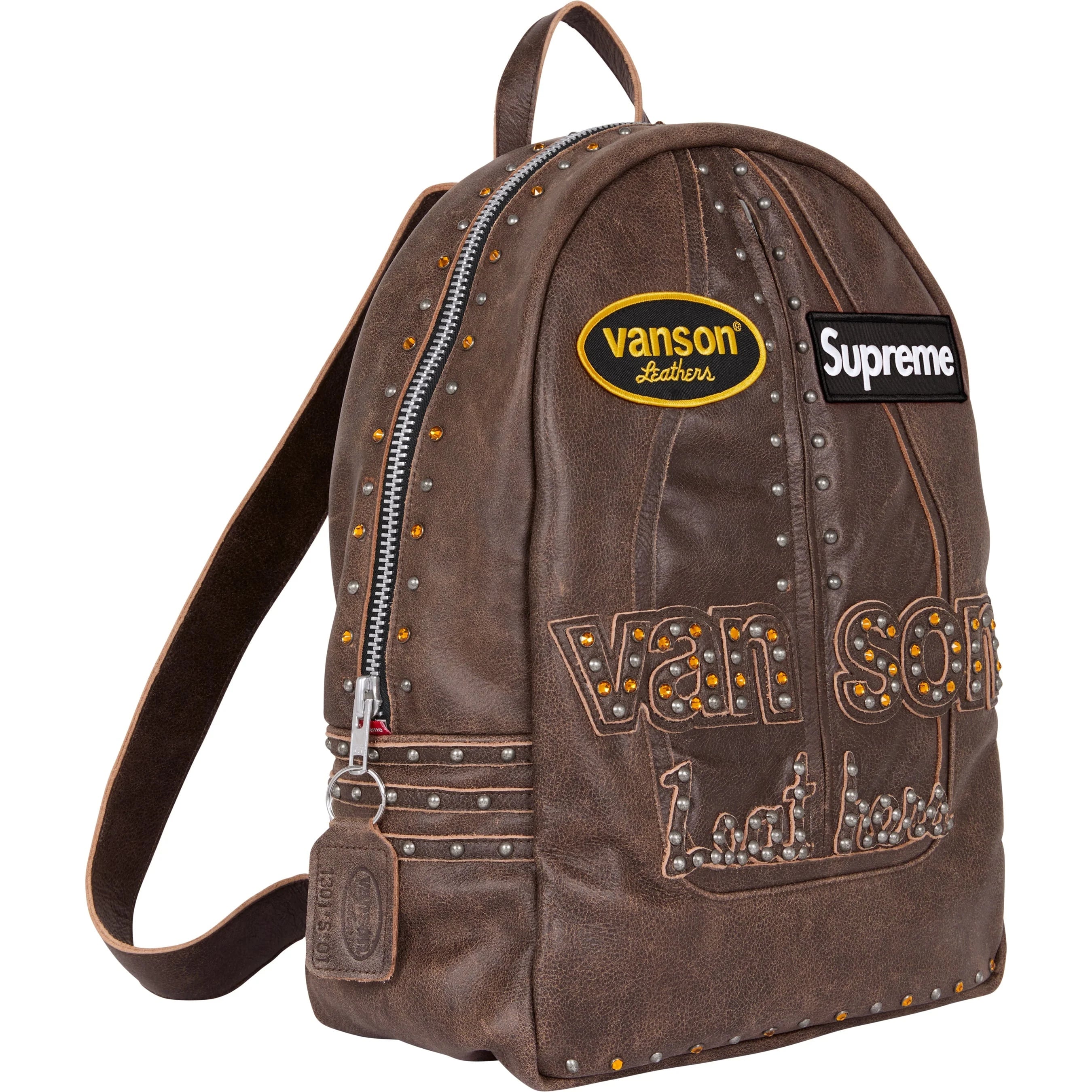 Supreme Supreme Vanson Leathers b.b. Simon Backpack (FW25) - Brown - $1398