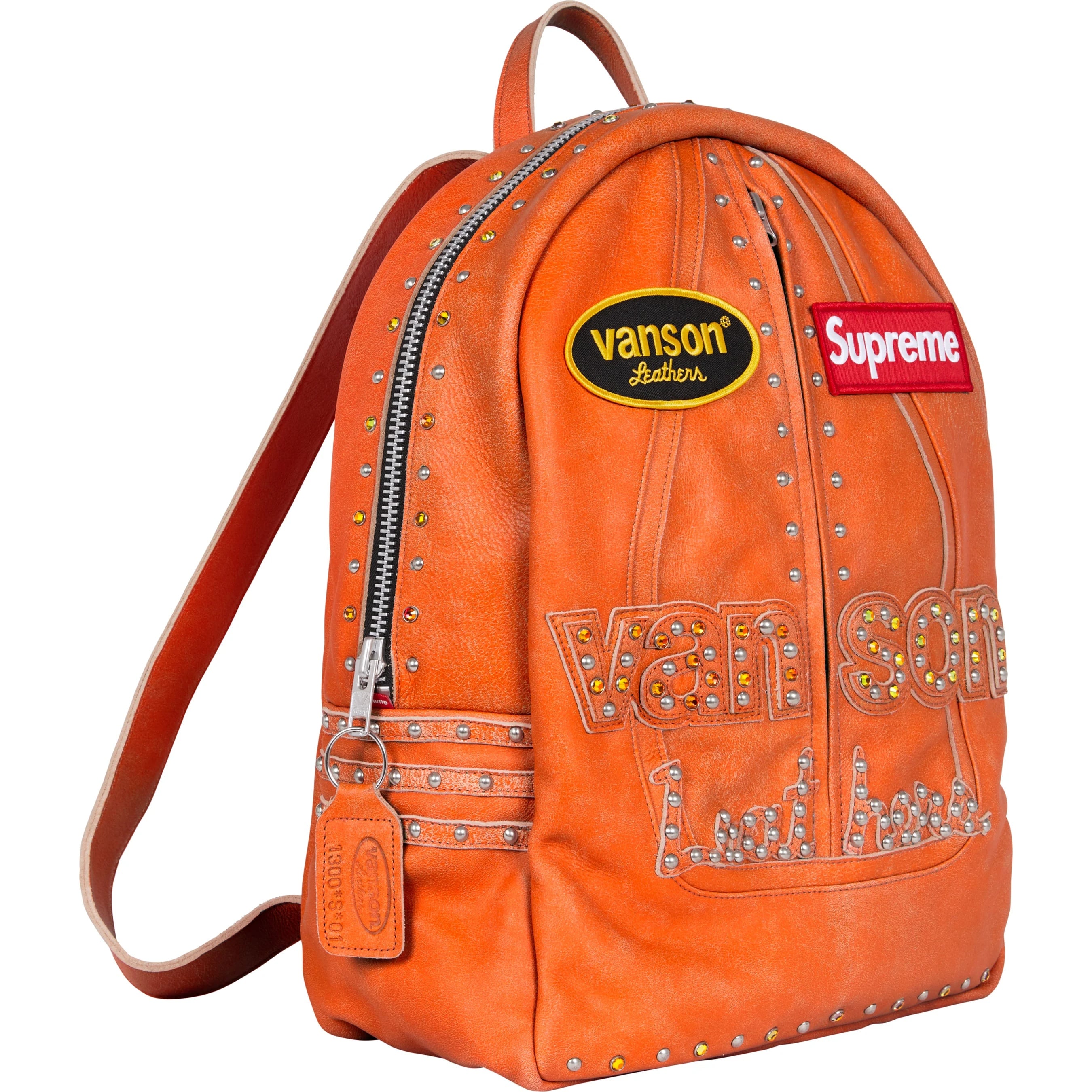 Supreme Supreme Vanson Leathers b.b. Simon Backpack (FW25) - Orange - $1398
