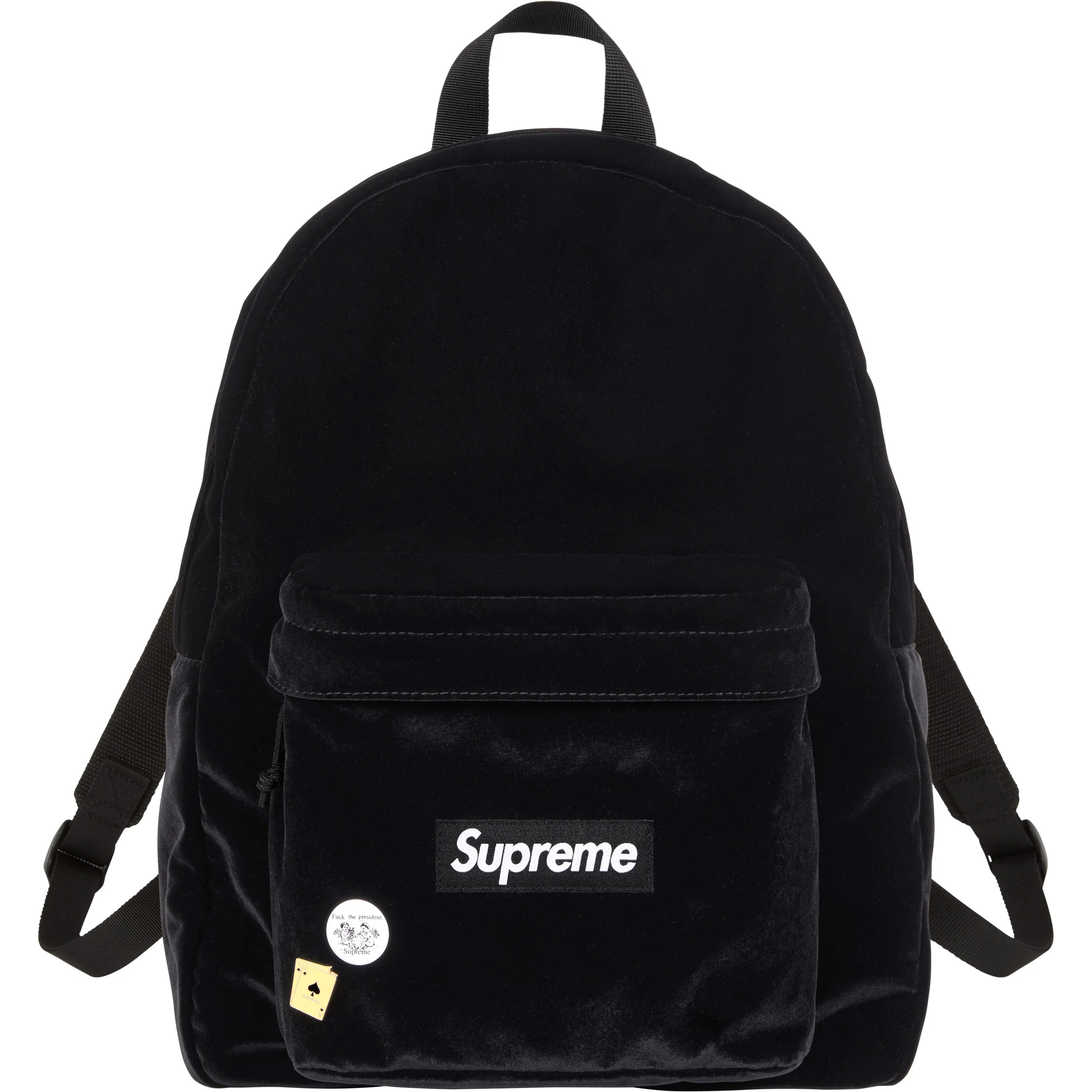 Supreme Velvet Backpack (FW25) - Black - $118
