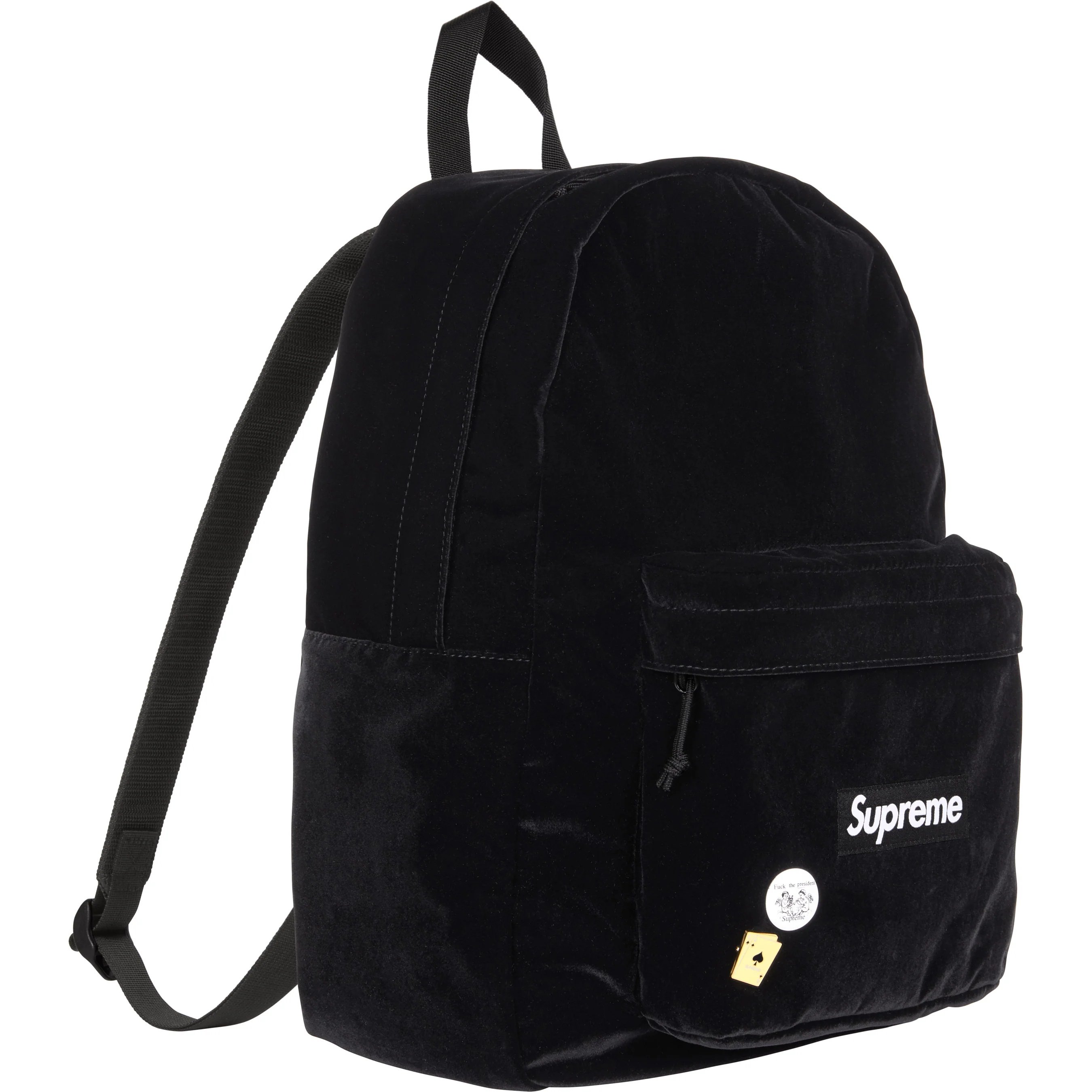 Supreme Velvet Backpack (FW25) - Black - $118
