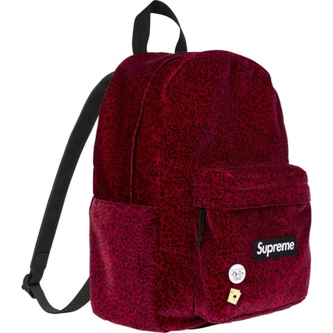 Supreme Velvet Backpack - Red Leopard