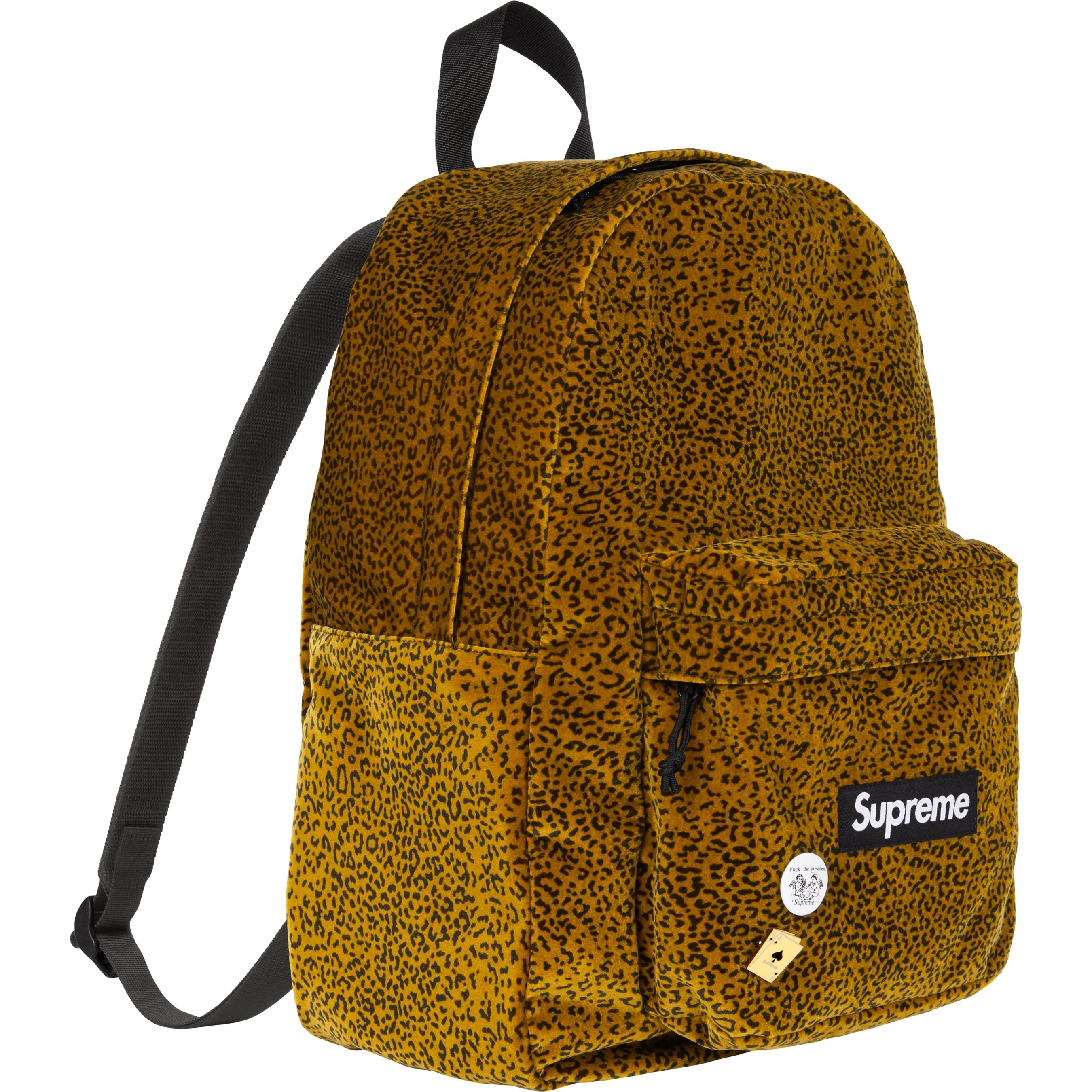Supreme Velvet Backpack (FW25) - Tan Leopard - $118
