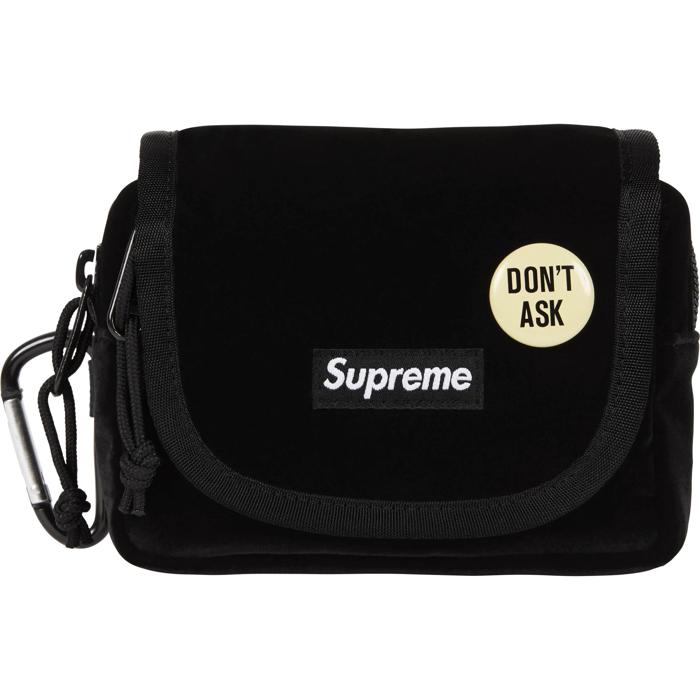 Supreme Velvet Mini Pouch (FW25) - Black - $36