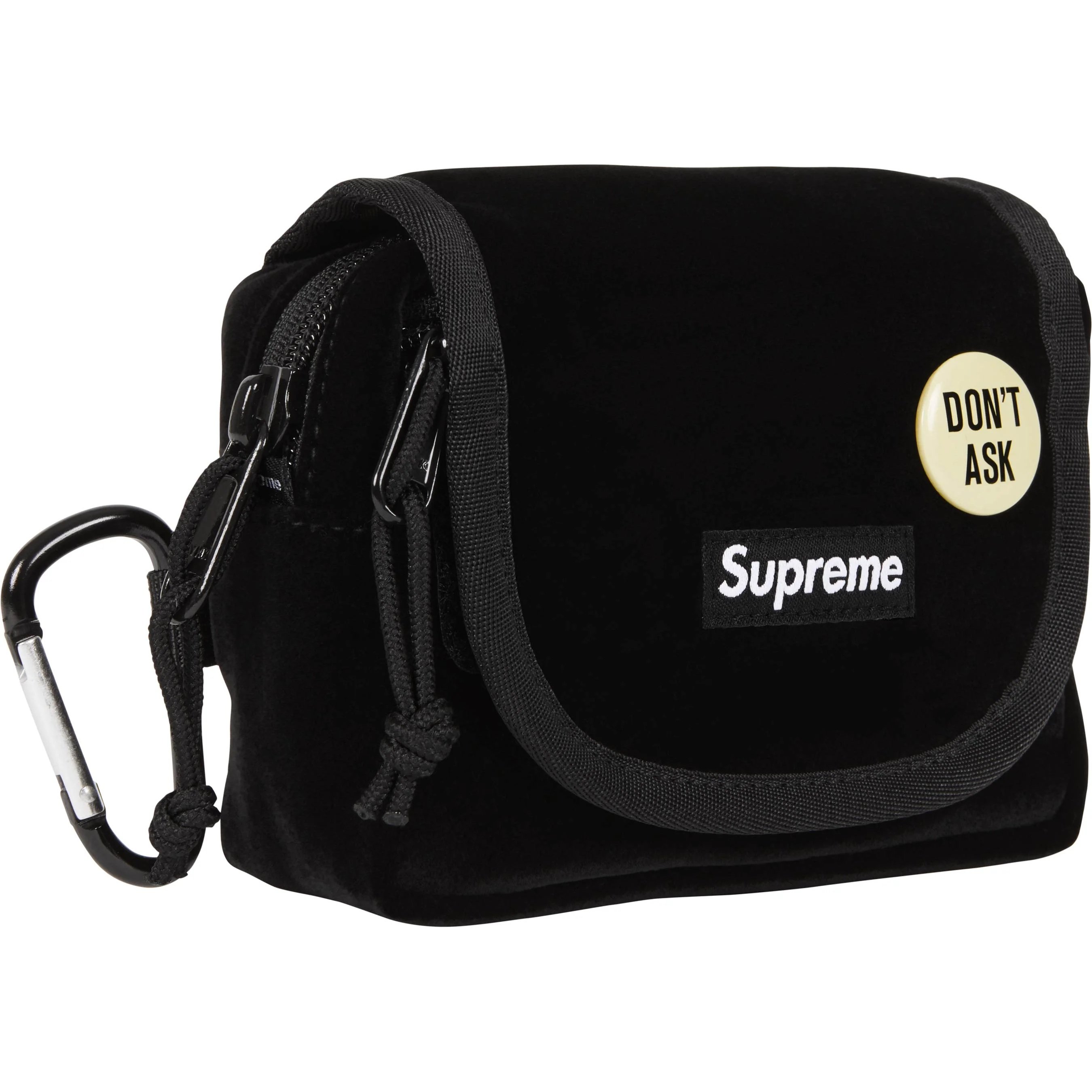 Supreme Velvet Mini Pouch (FW25) - Black - $36