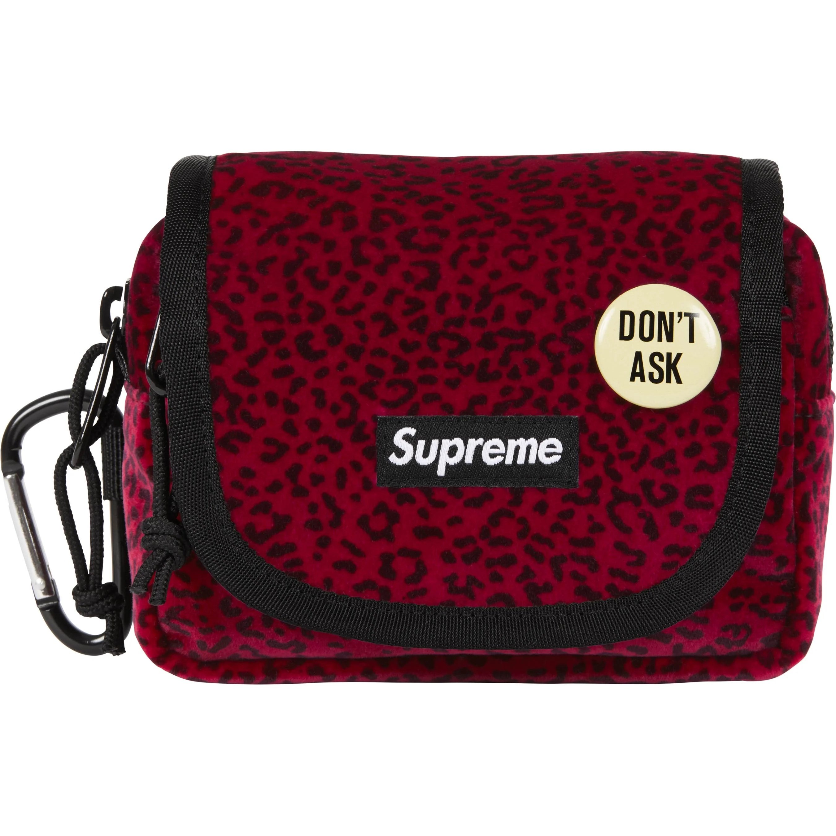 Supreme Velvet Mini Pouch (FW25) - Red Leopard - $36