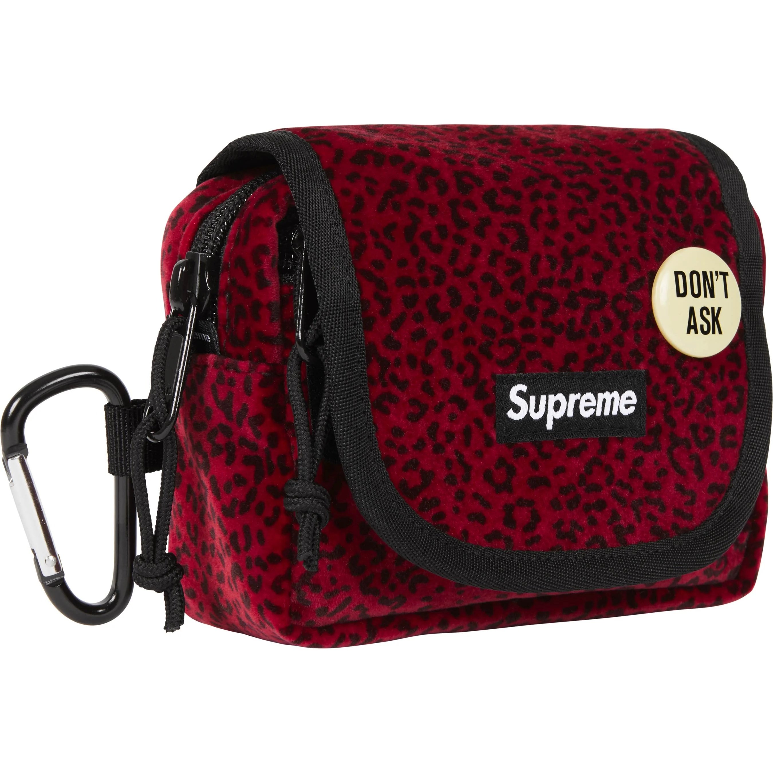 Supreme Velvet Mini Pouch (FW25) - Red Leopard - $36