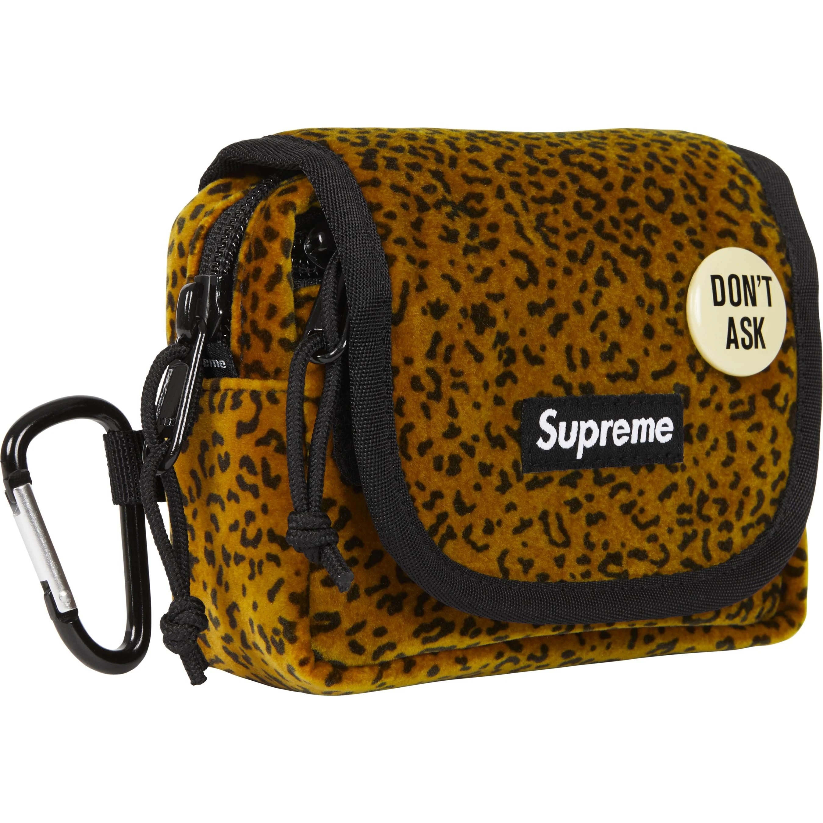 Supreme Velvet Mini Pouch (FW25) - Tan Leopard - $36