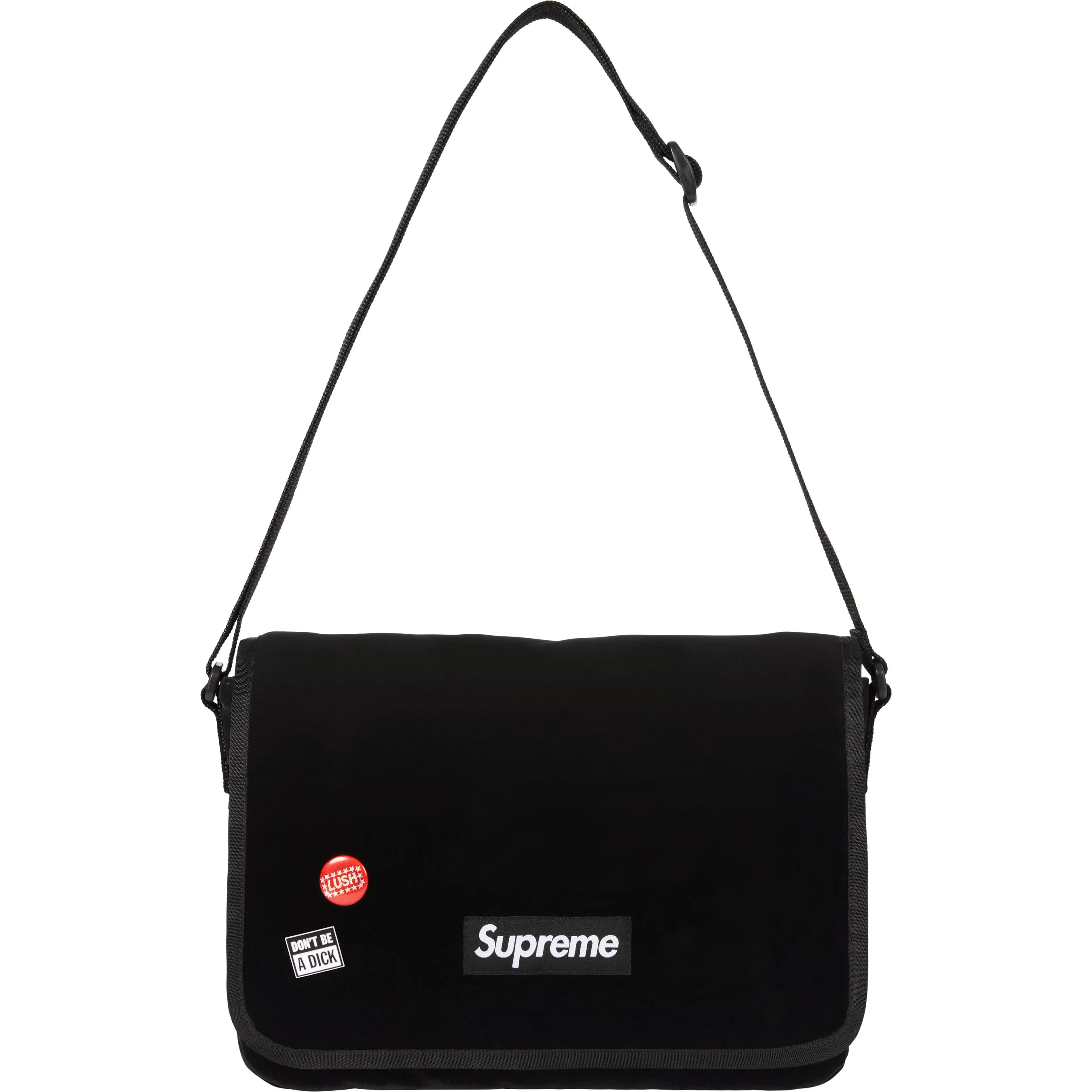 Supreme Velvet Small Messenger Bag (FW25) - Black - $98