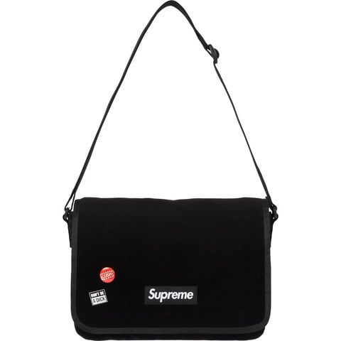 バッグ Supreme Velvet Small Messenger Bag Supreme Velvet Small Messenger Bag Black - FW25 - US