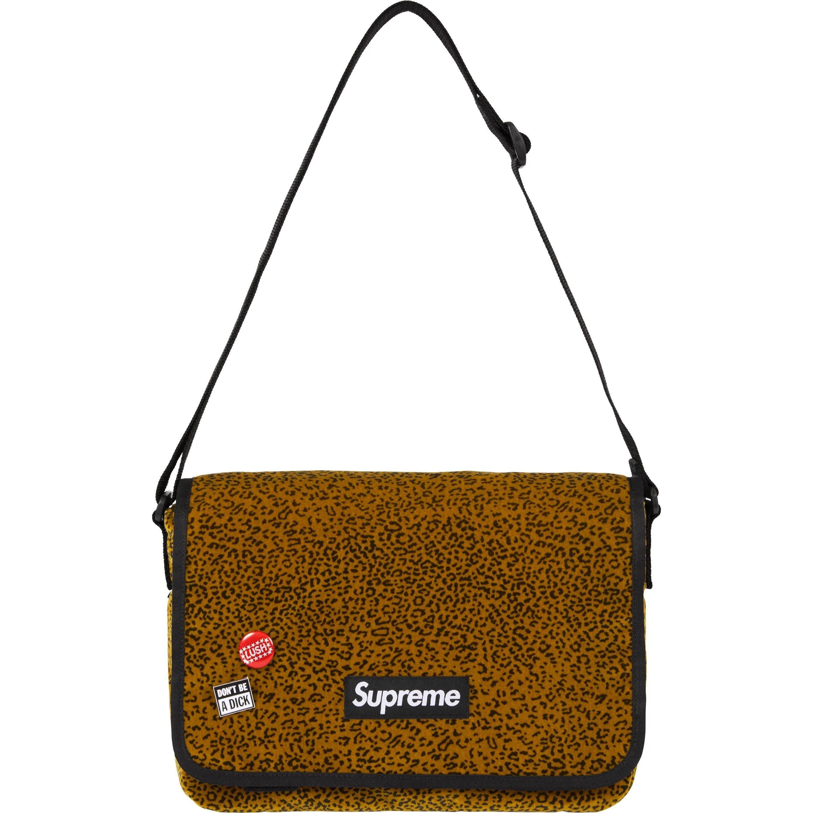 Supreme Velvet Small Messenger Bag (FW25) - Tan Leopard - $98