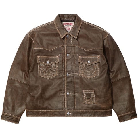 Supreme®/True Religion® Leather Trucker Jacket - Supreme