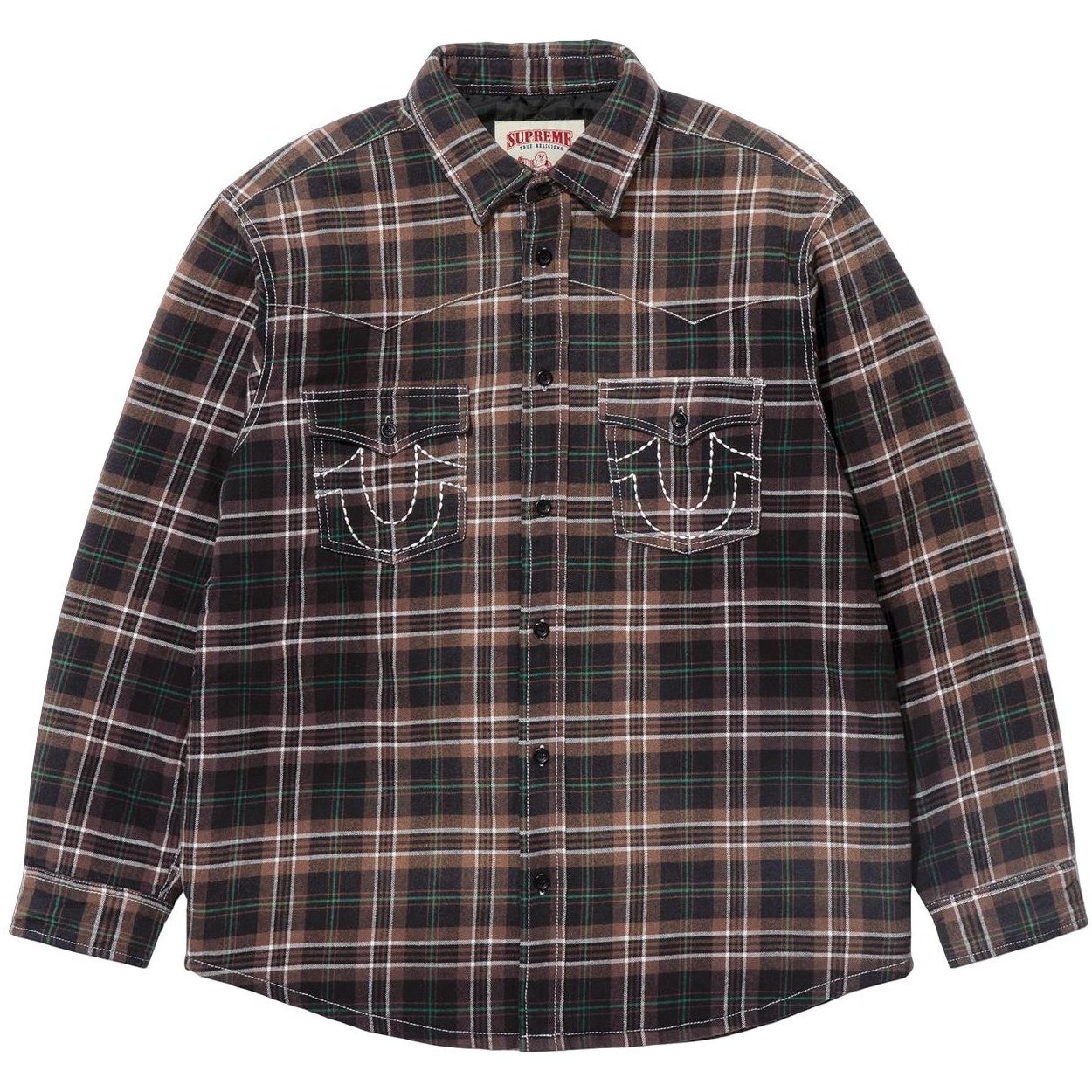 Supreme Supreme True Religion Quilted Lined Plaid Flannel Shirt (FW25) - $178