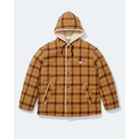 Supreme Faux Shearling Hooded Coat