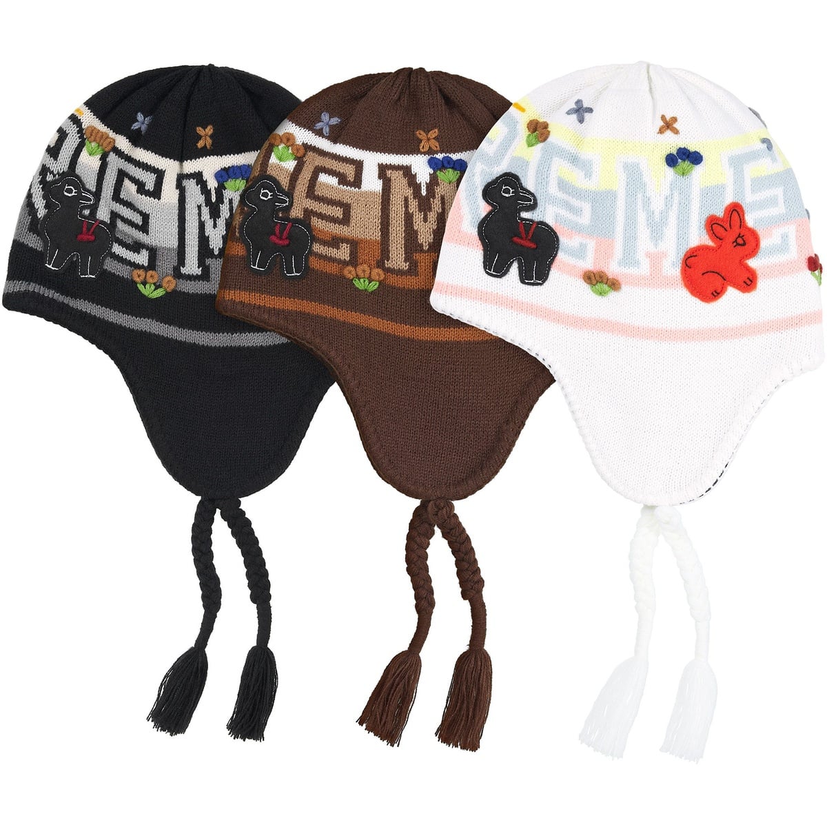 Felt Appliqué Earflap Beanie - SupremeCommunity