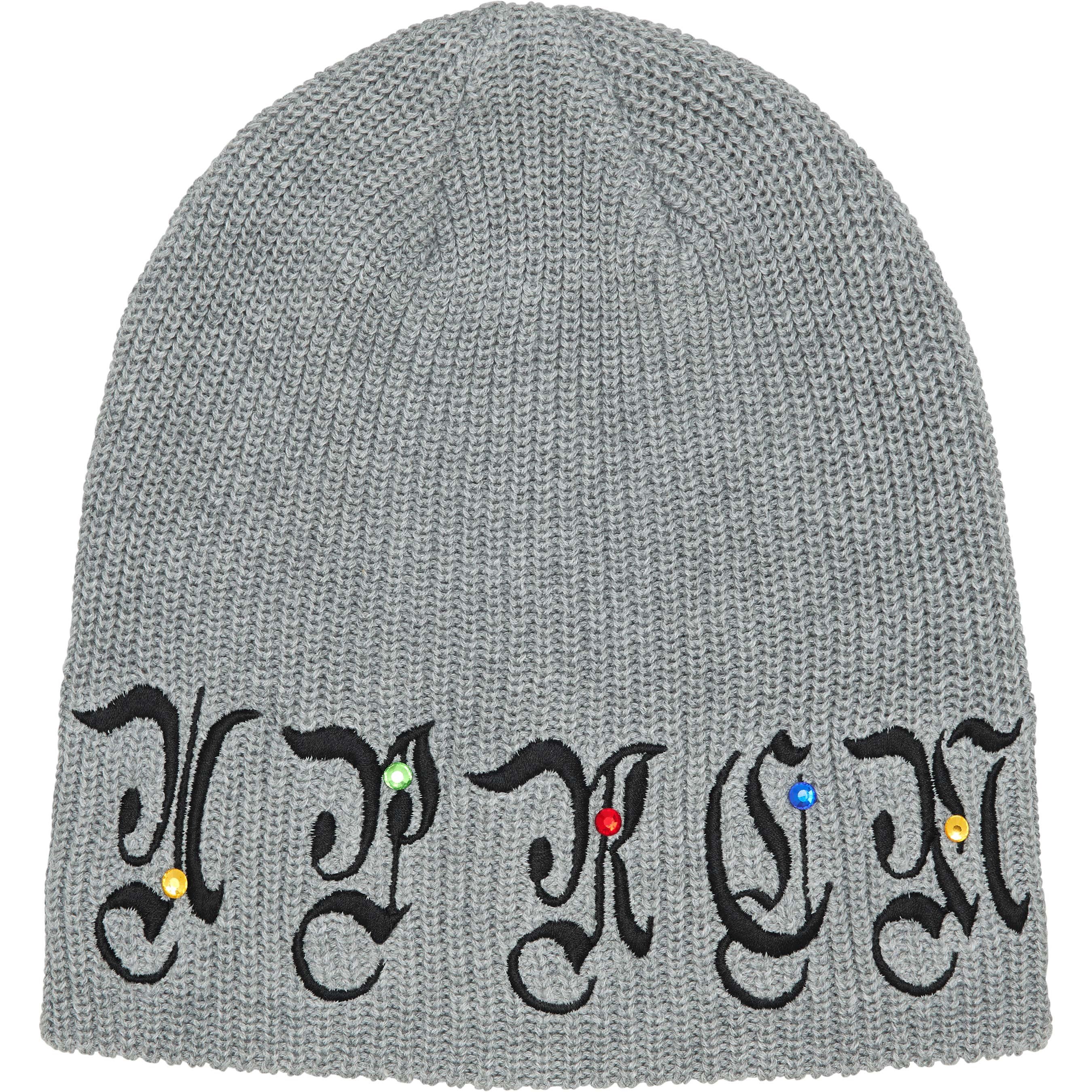 Supreme AOI Gems Beanie (FW25) - Heather Grey - $40