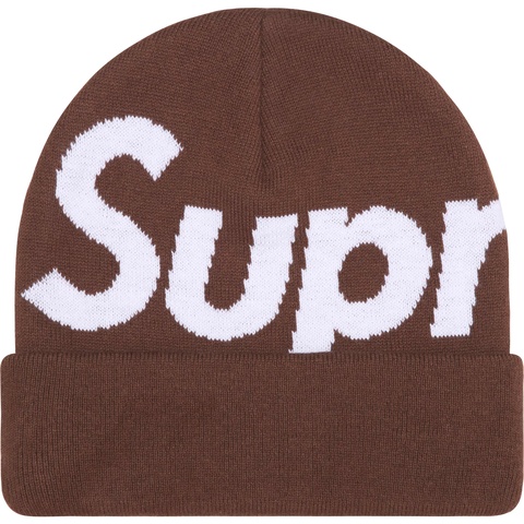 Supreme Big Logo Beanie - Brown