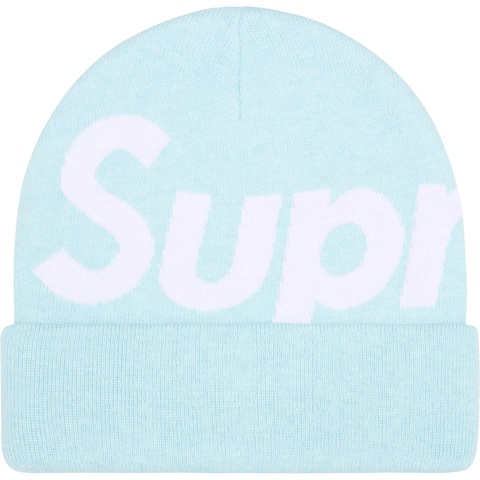 Supreme Big Logo Beanie - Light Blue