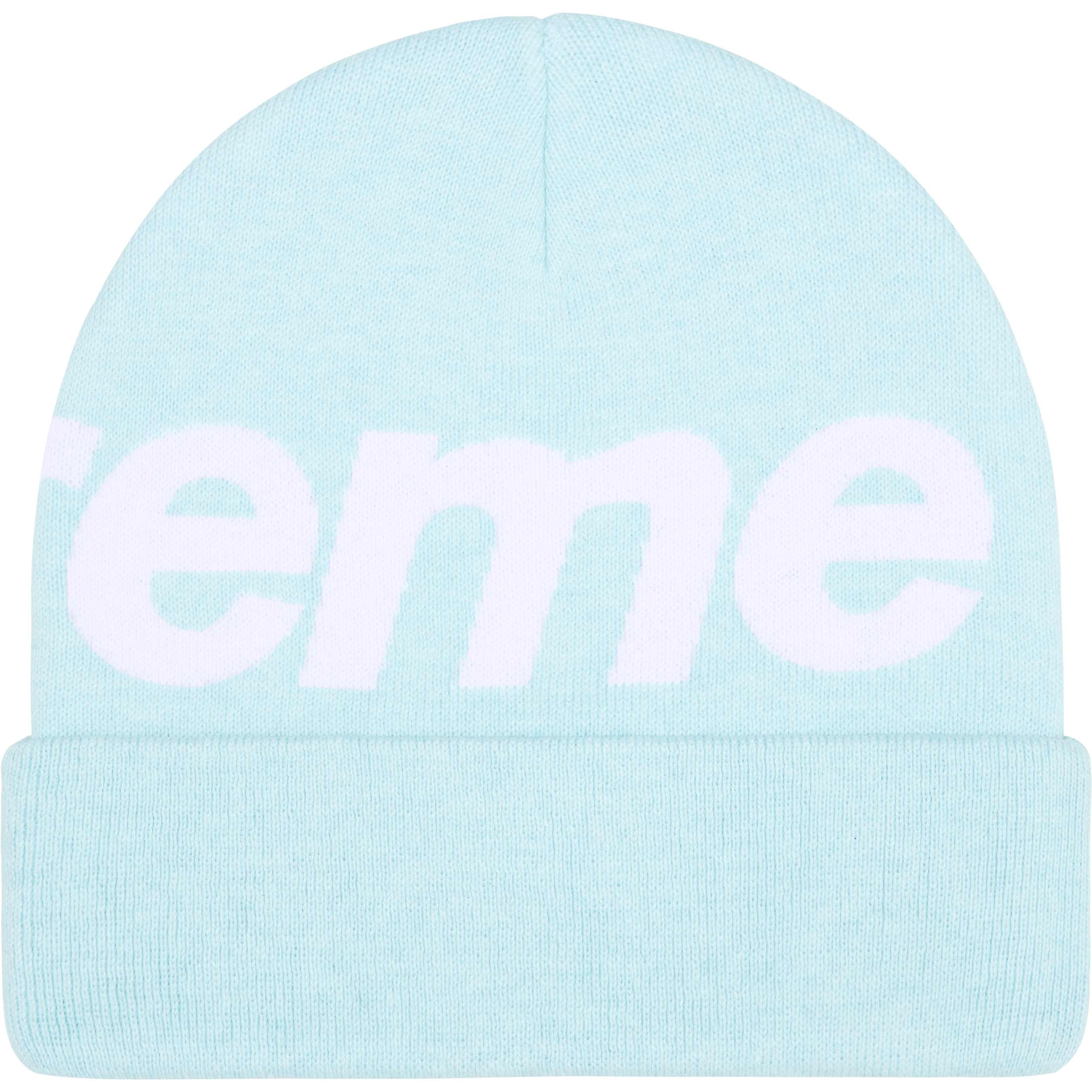 Supreme Big Logo Beanie (FW25) - Light Blue - $44