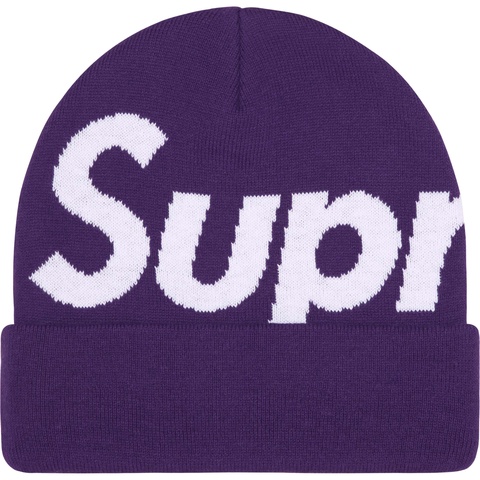 Supreme Big Logo Beanie - Purple