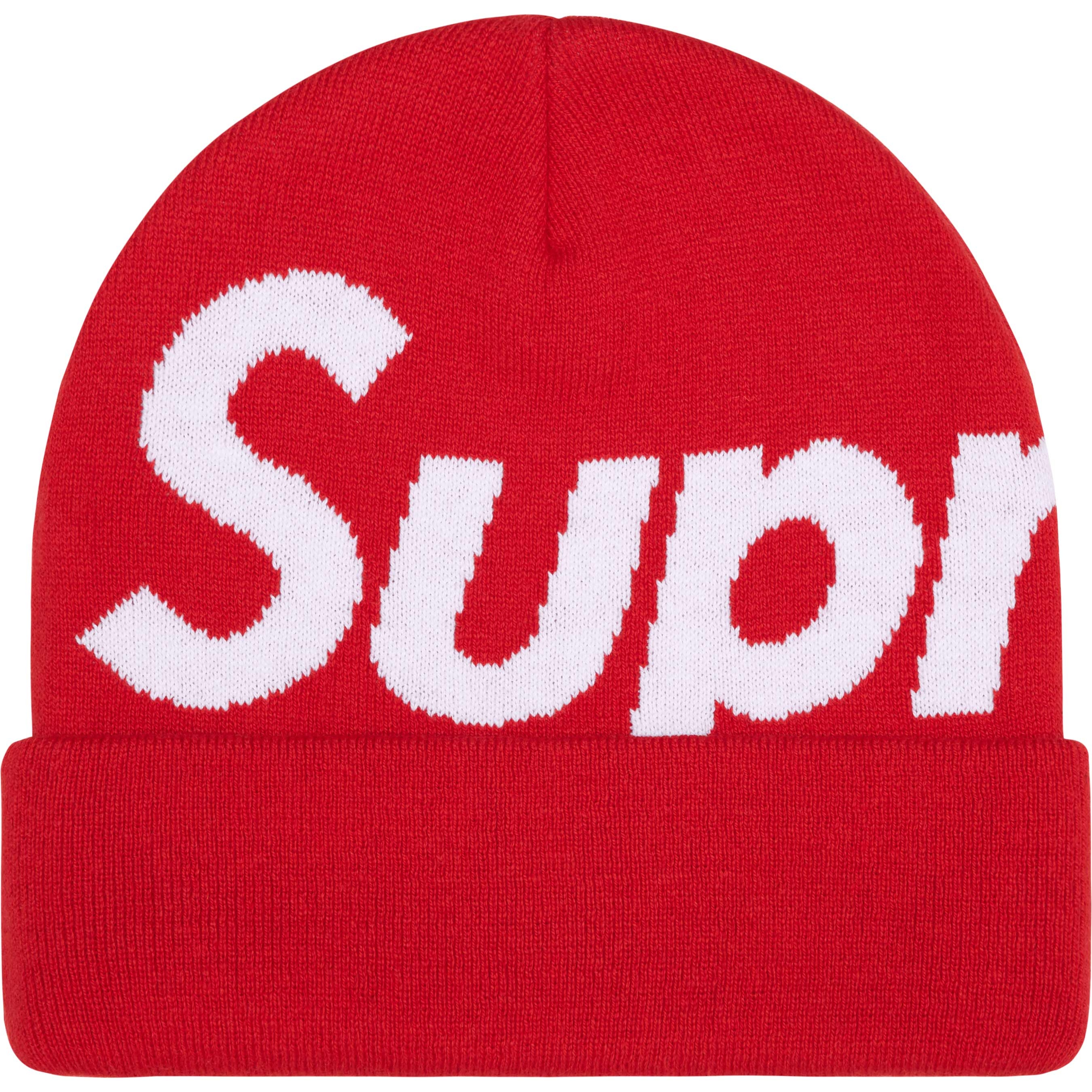 Supreme Big Logo Beanie (FW25) - Red - $44