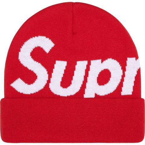 Supreme Big Logo Beanie - Red