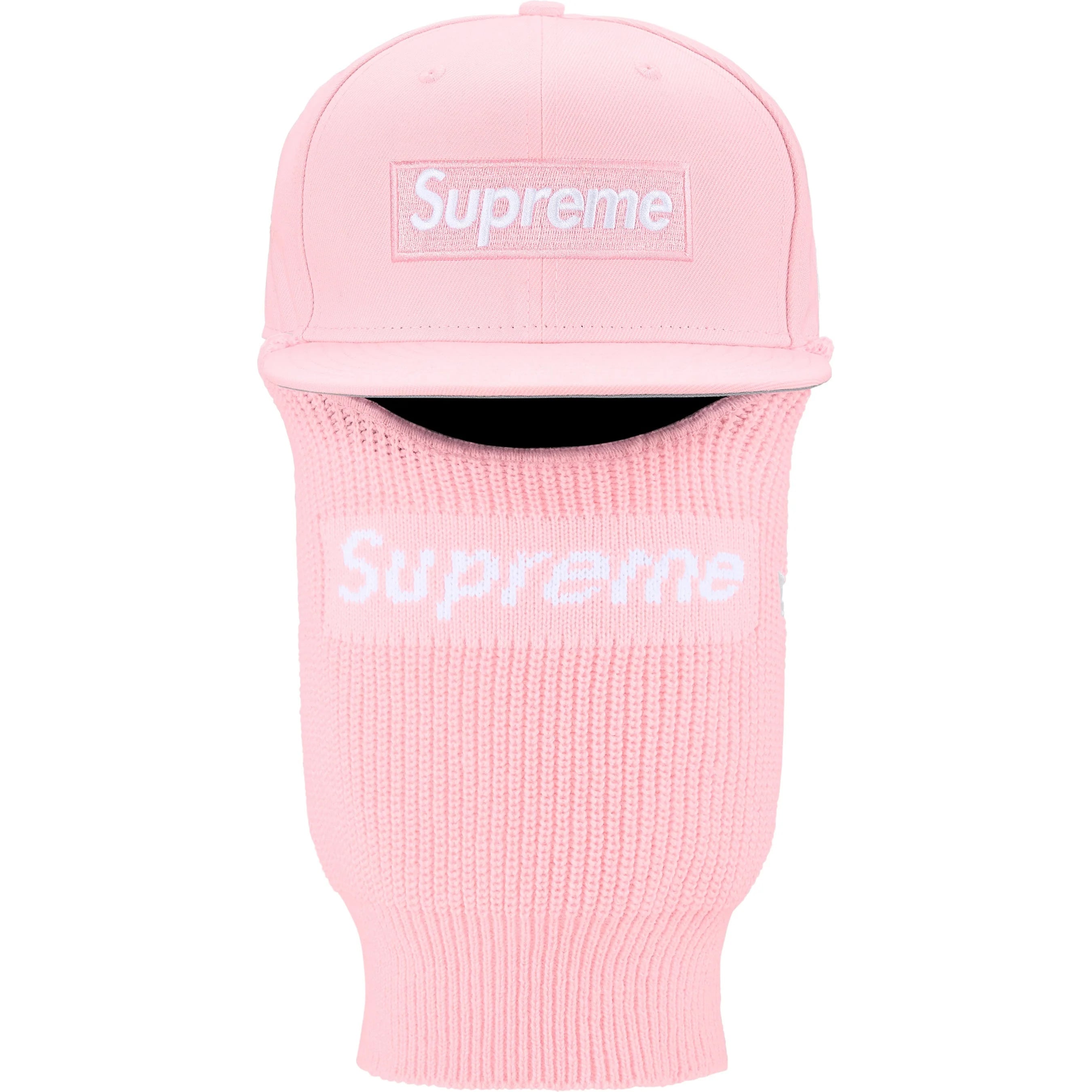 Supreme Box Logo New Era + Balaclava (FW25) - Light Pink - $88