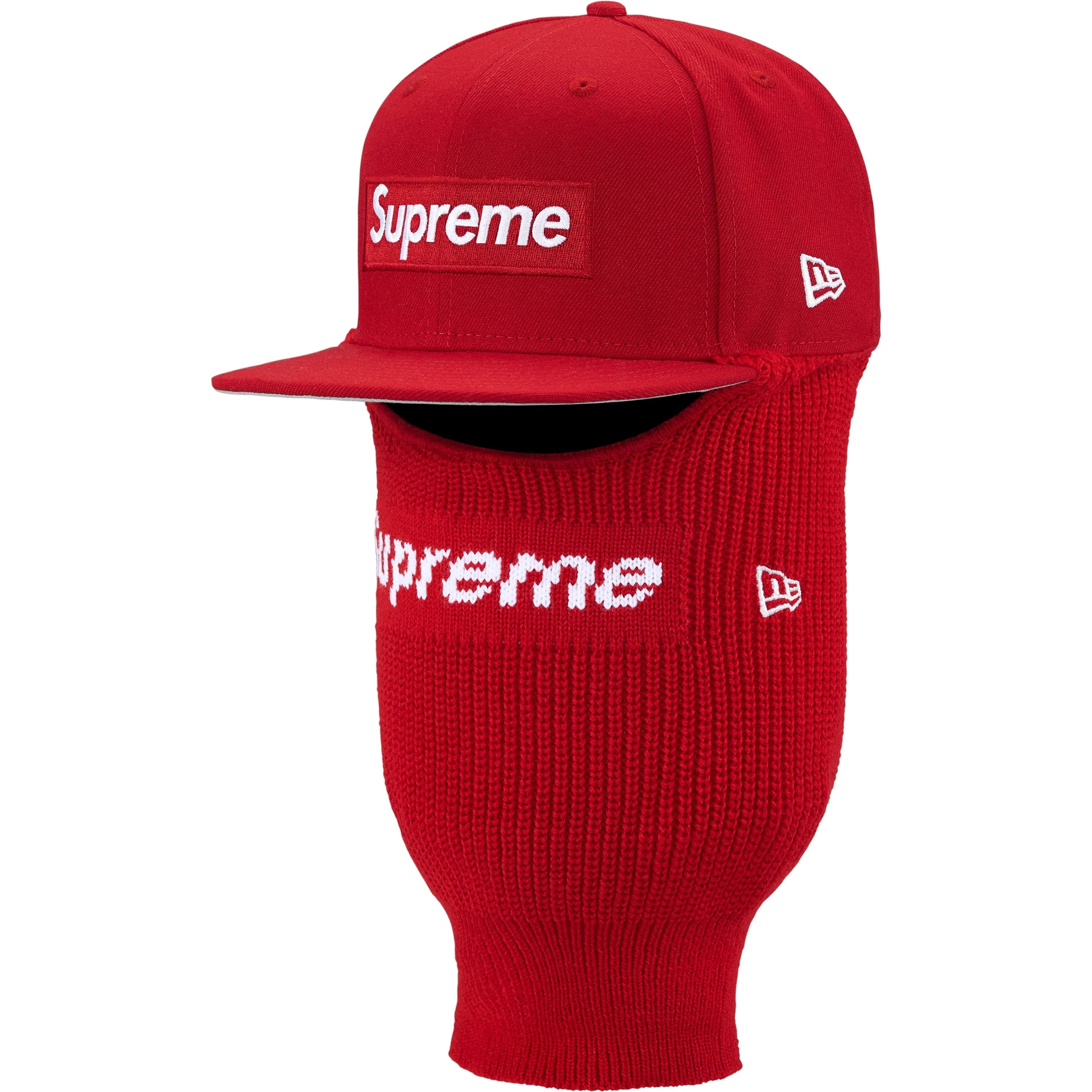 Supreme Box Logo New Era + Balaclava (FW25) - Red - $88