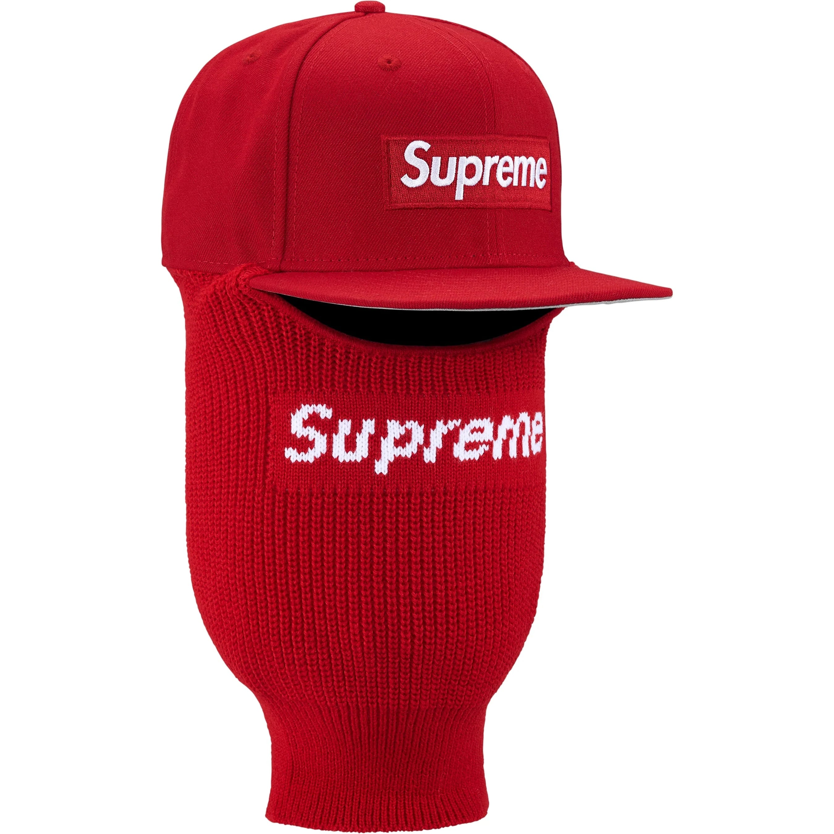 Supreme Box Logo New Era + Balaclava (FW25) - Red - $88