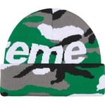 Supreme Camo Big Logo Beanie (FW25) - Green Camo