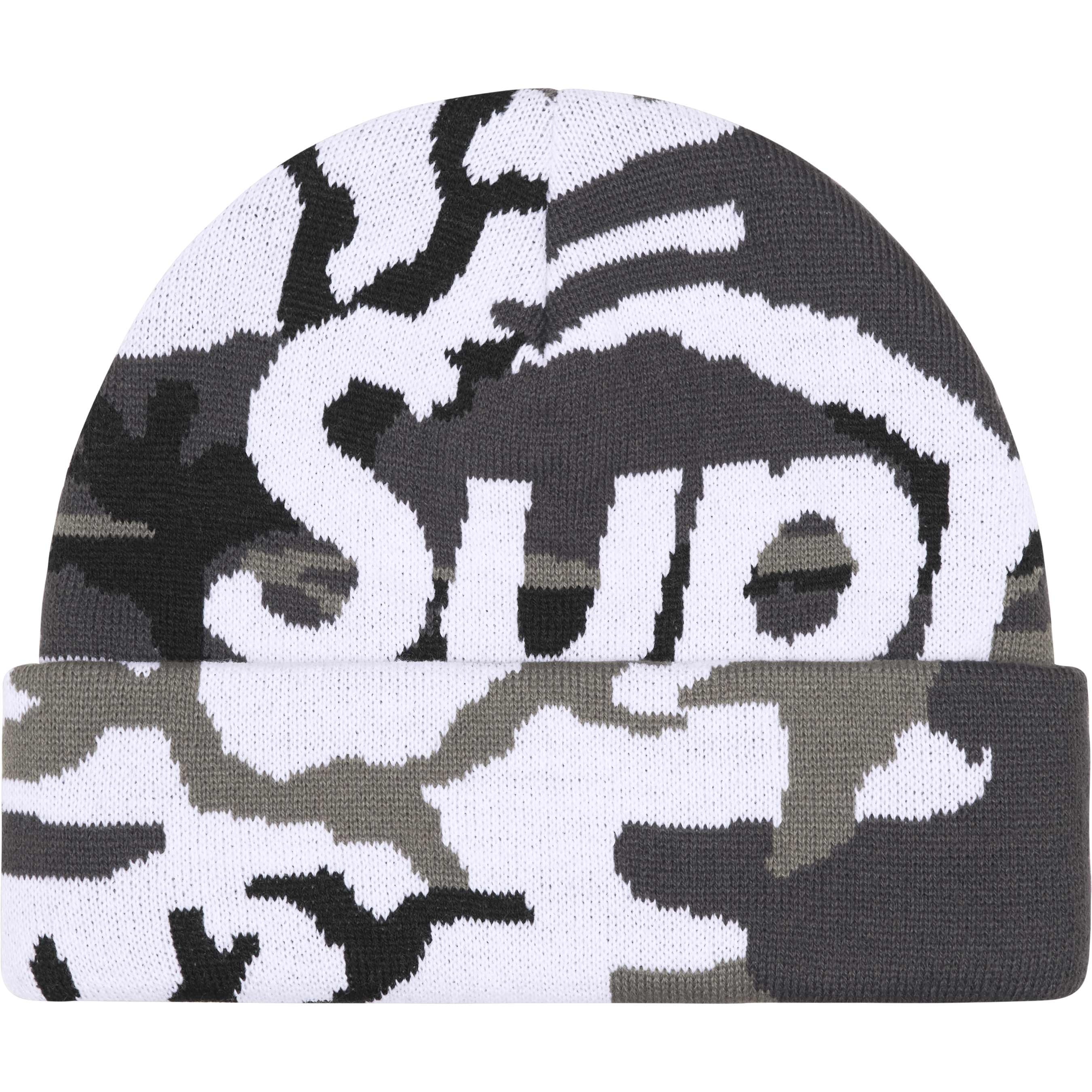 Supreme Camo Big Logo Beanie (FW25) - $44