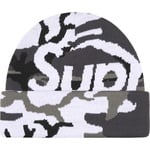 Supreme Camo Big Logo Beanie (FW25) - Snow Camo