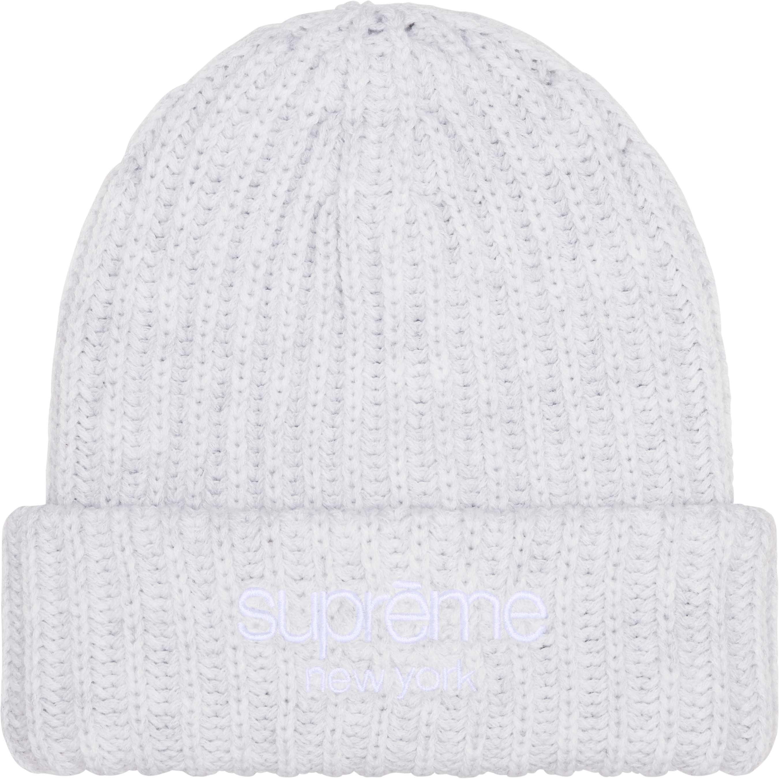 Supreme Chunky Rib Classic Logo Beanie (FW25) - Ash Grey - $40
