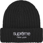 Supreme Chunky Rib Classic Logo Beanie (FW25) - Black